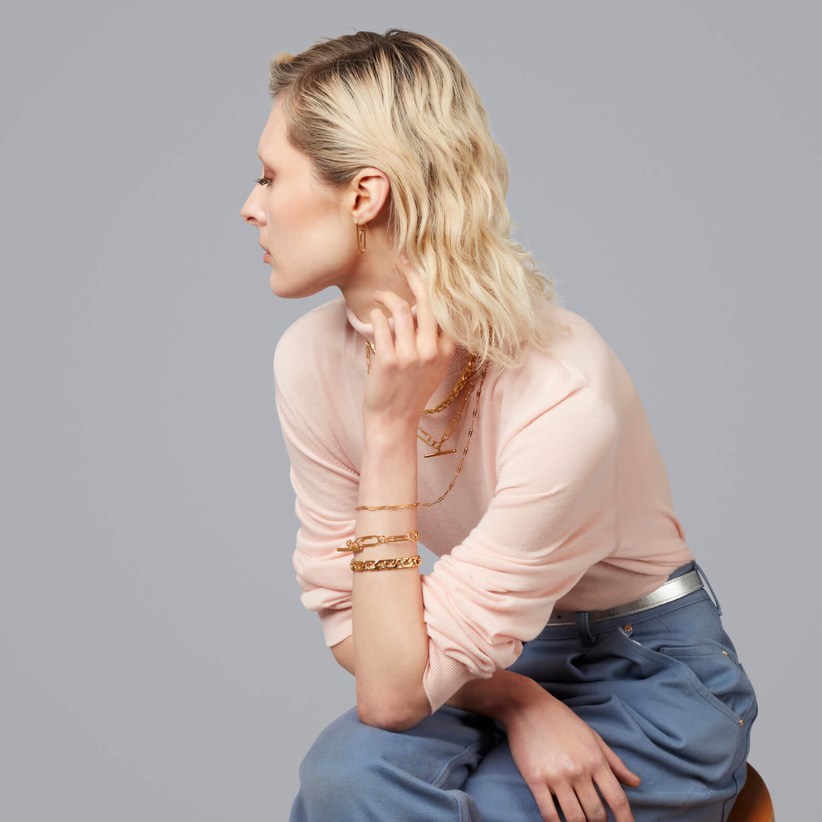 Hillier Bartley Women's Paperclip Earring - Gold