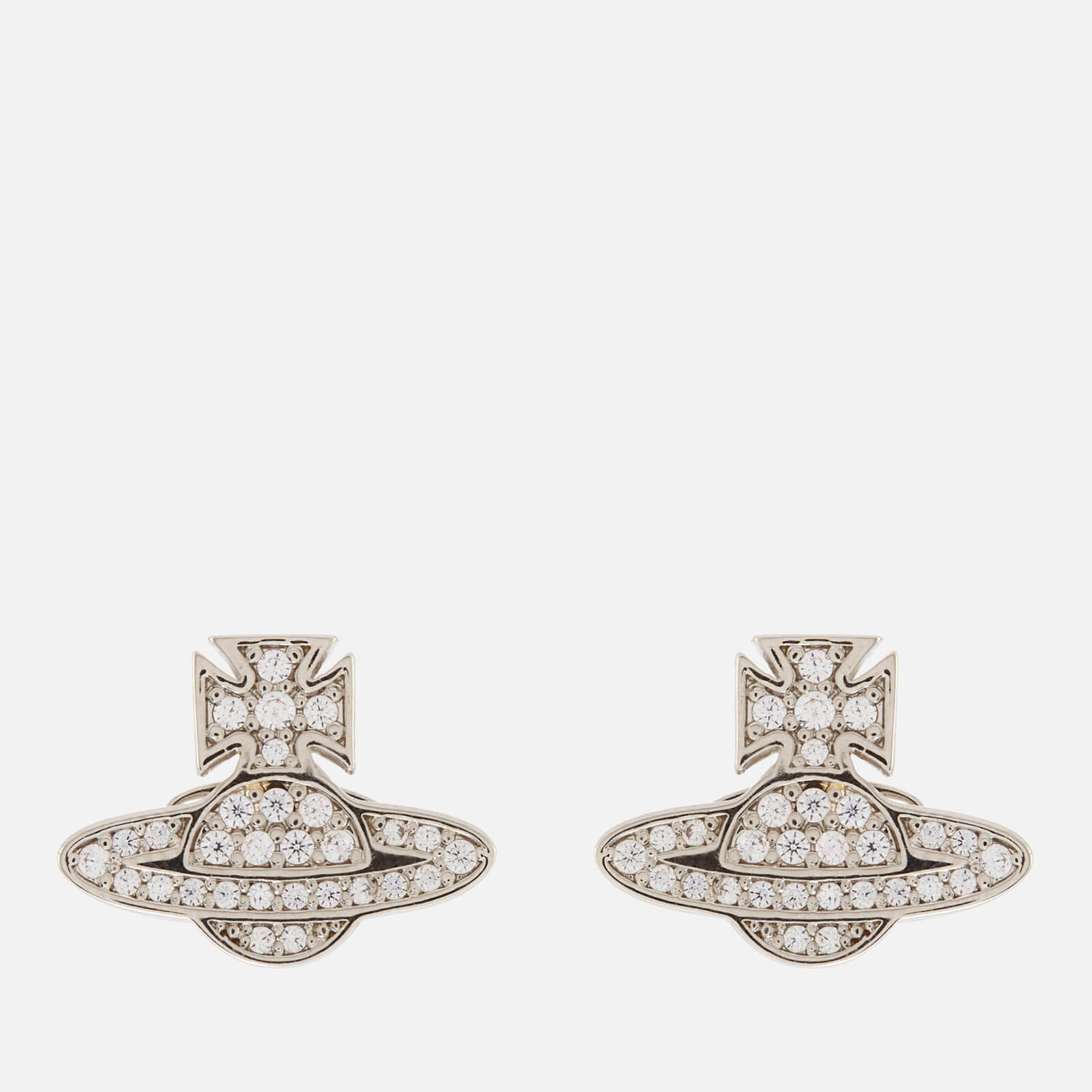Vivienne Westwood Women's Romina Pave Orb Earrings - Platinum/White