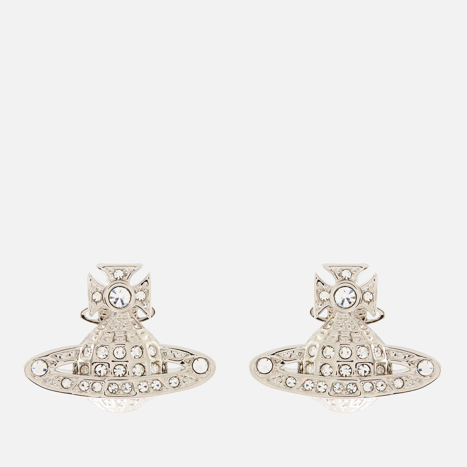 Vivienne Westwood Women's Mini Bas Relief Earrings - Platinum/Crystal