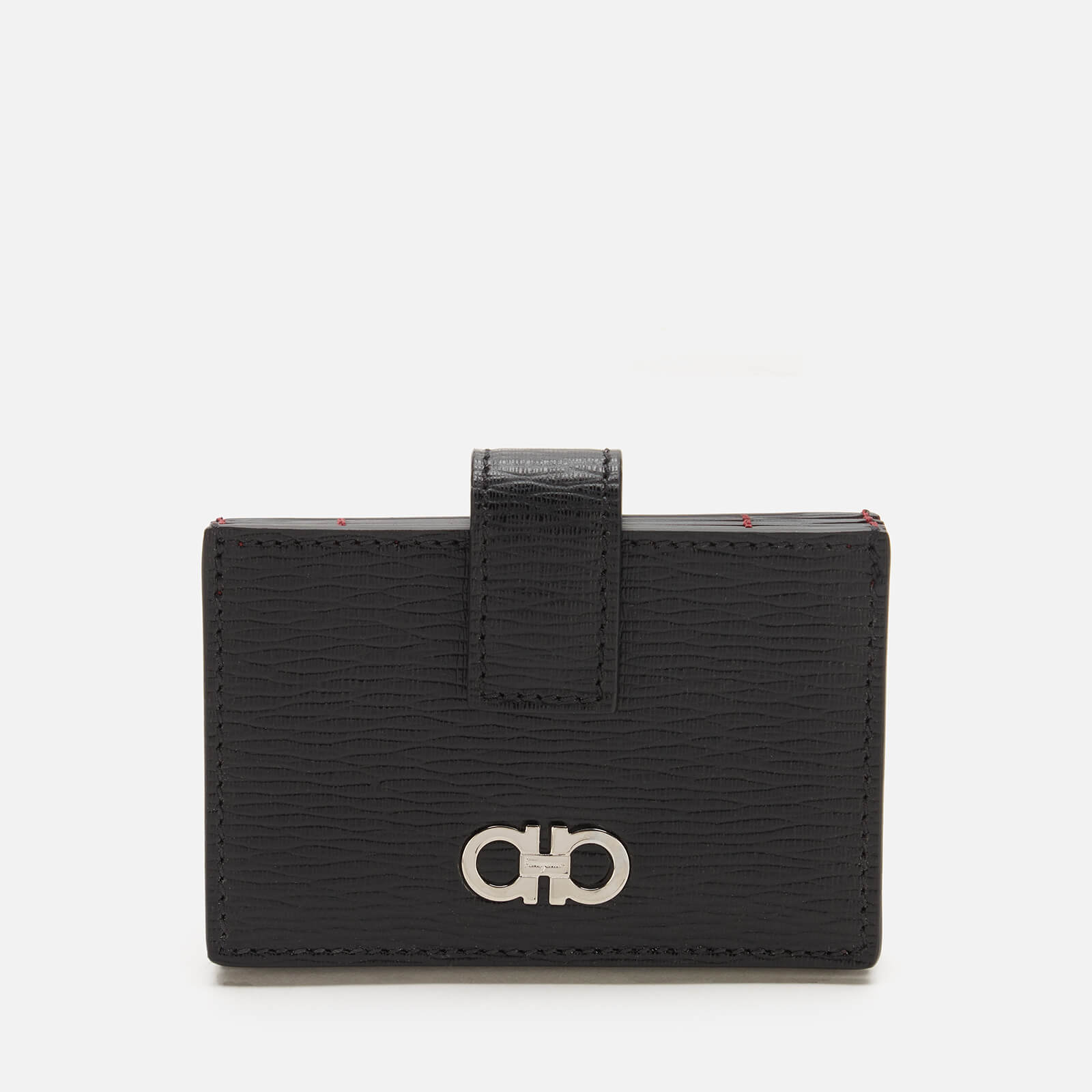 Salvatore Ferragamo Men's Revival Gancio Bicolour Credit Card Case - Black/Red