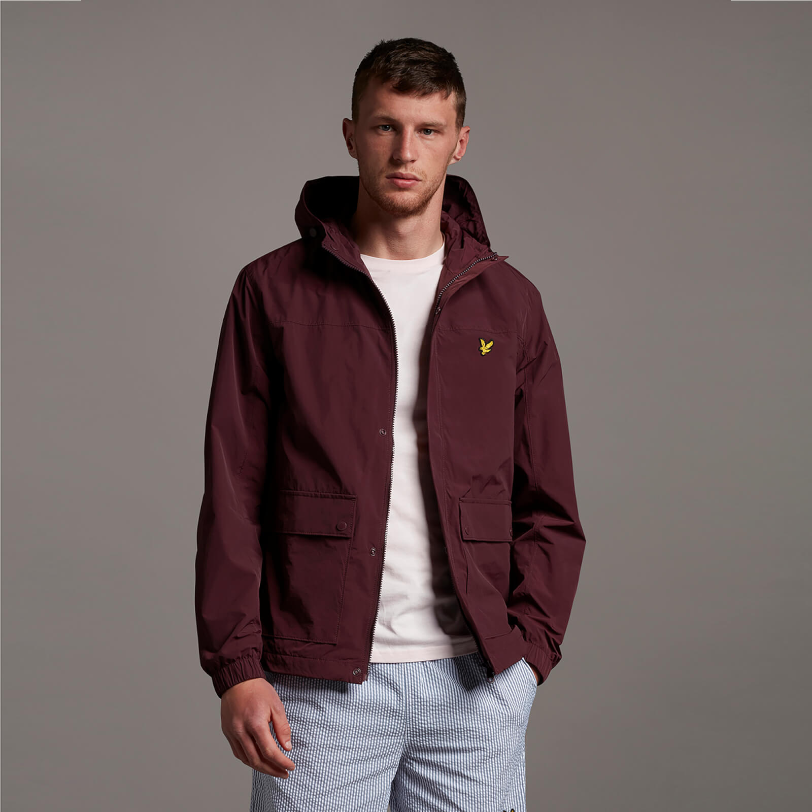 

Hooded Pocket Jacket - Burgundy - XS