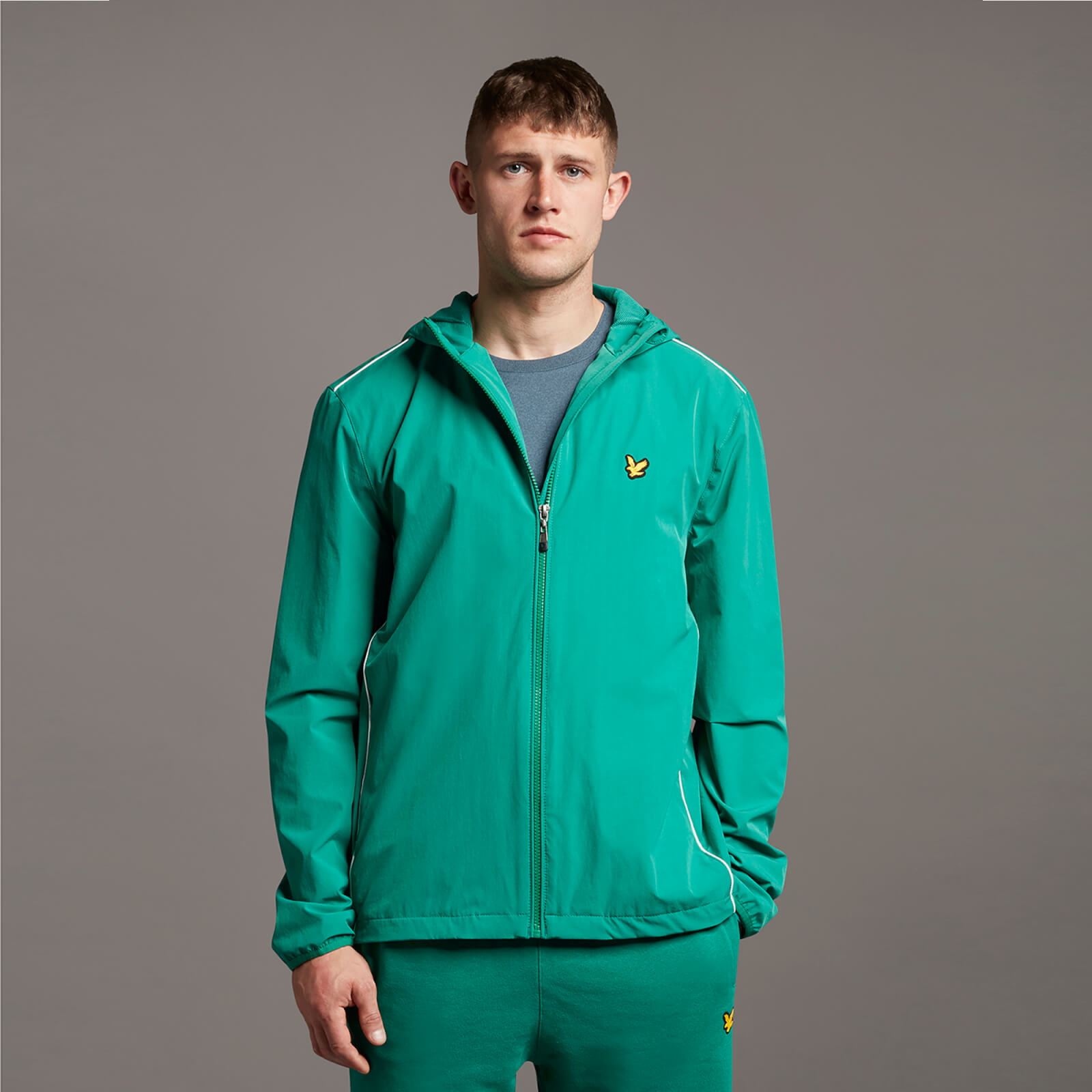 

Hooded Jacket with Contrast Piping - XXL