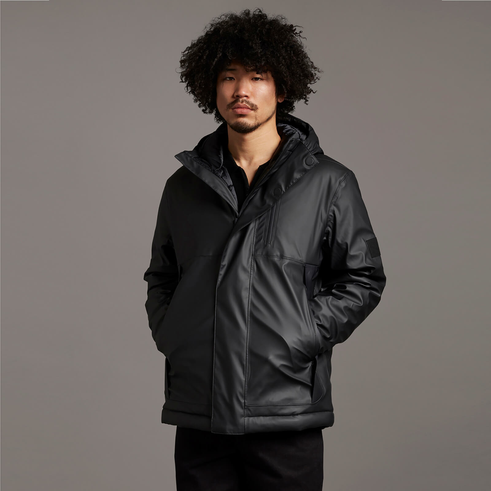 

Black Eagle Hooded Matte Jacket - Jet Black - S