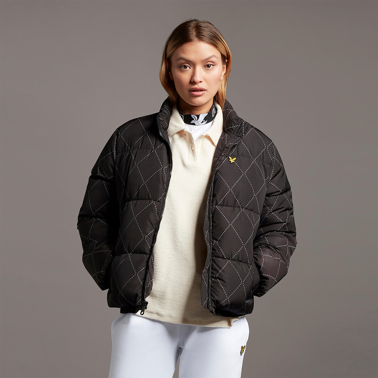 

Argyle Puffer Jacket - Jet Black - M