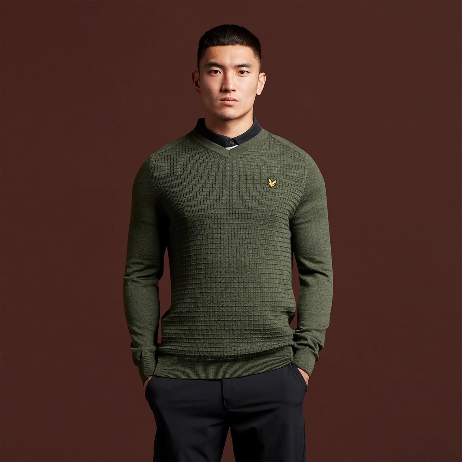 

Ayr Merino V-Neck - Cactus Green - L