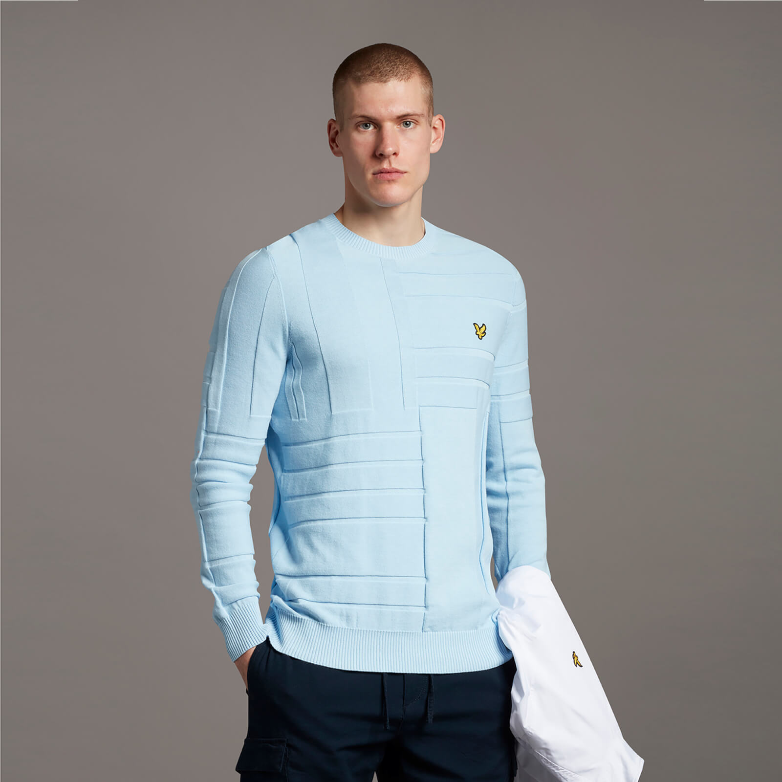 

Glitch Pattern Crew Neck Jumper - Fresh Blue - L