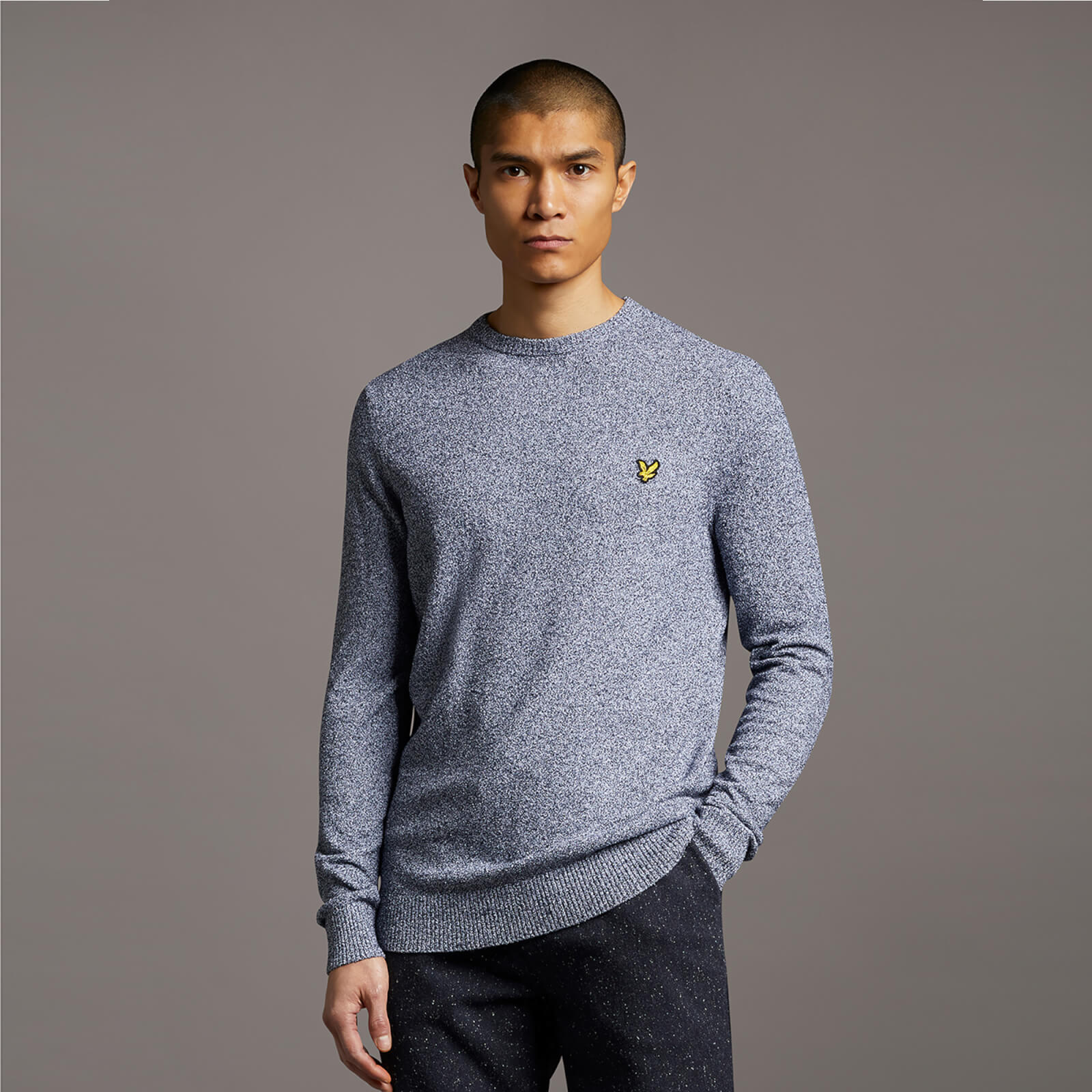 

Boucle Mottled Jumper - Dark Navy/ White - M