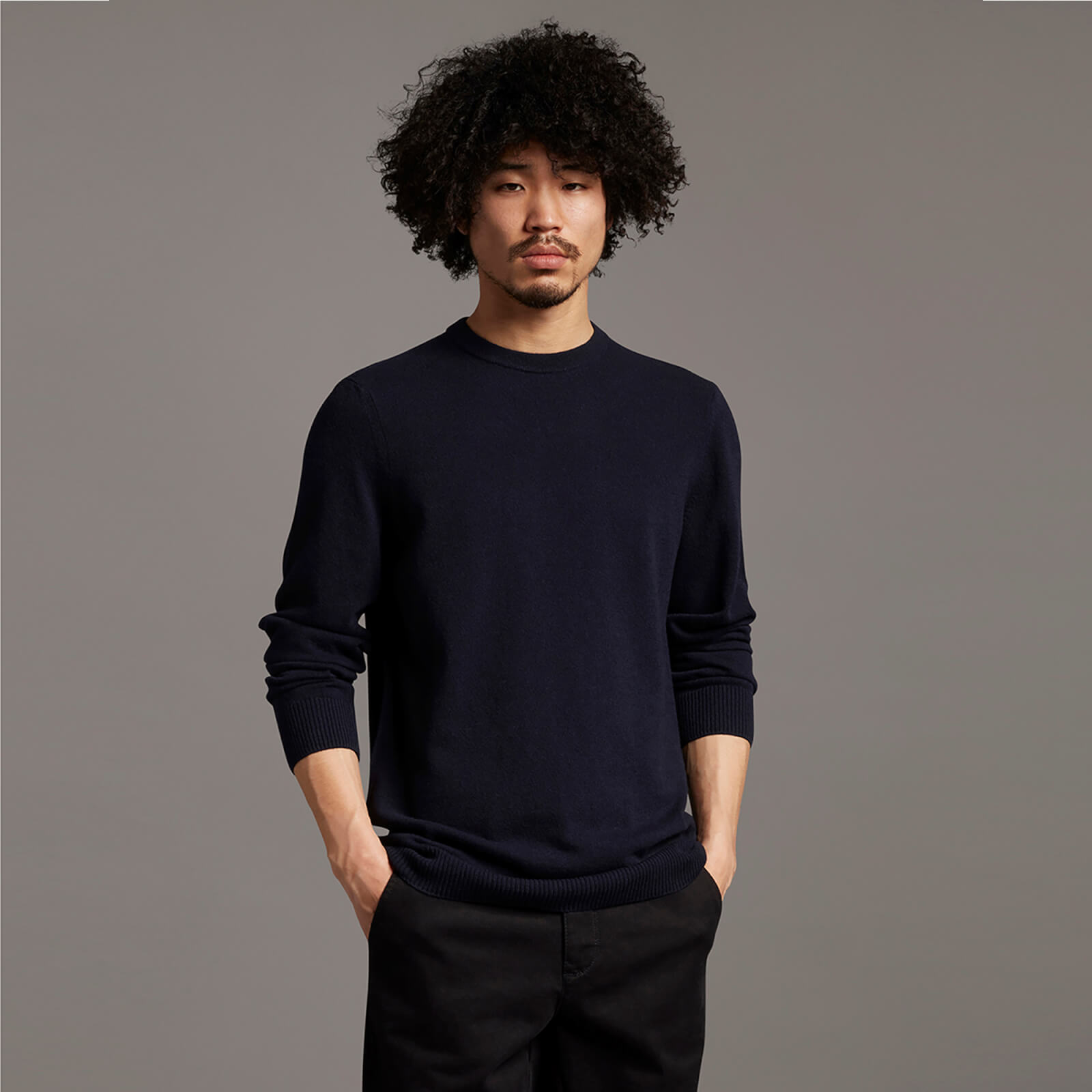 

Black Eagle Lambswool Crew Neck Jumper - Dark Navy - L