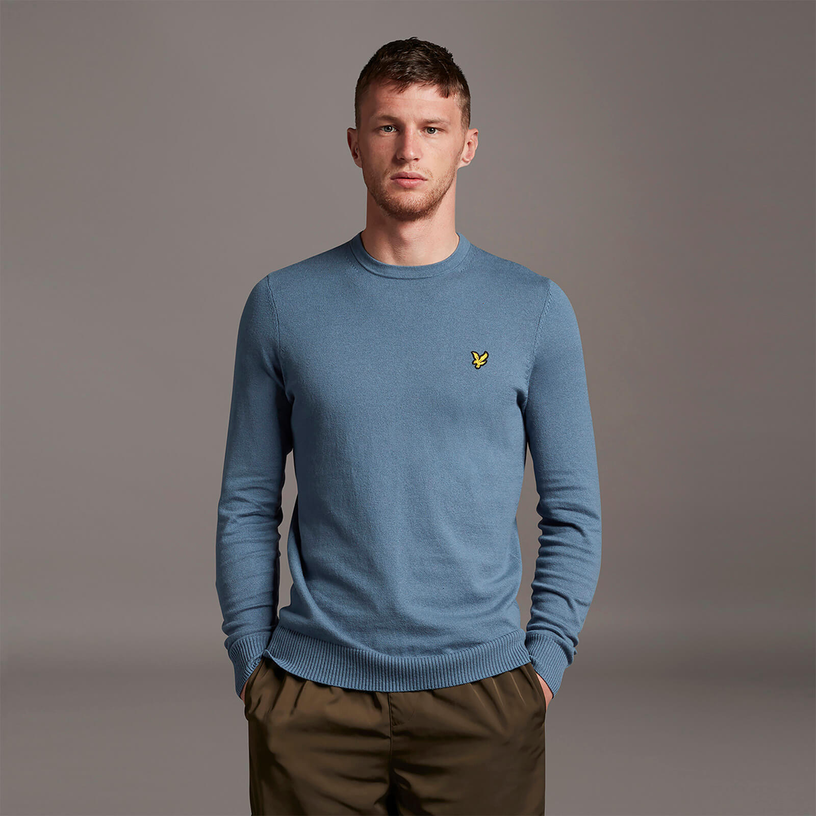 

Cotton Merino Crew Jumper - Slate Blue - S