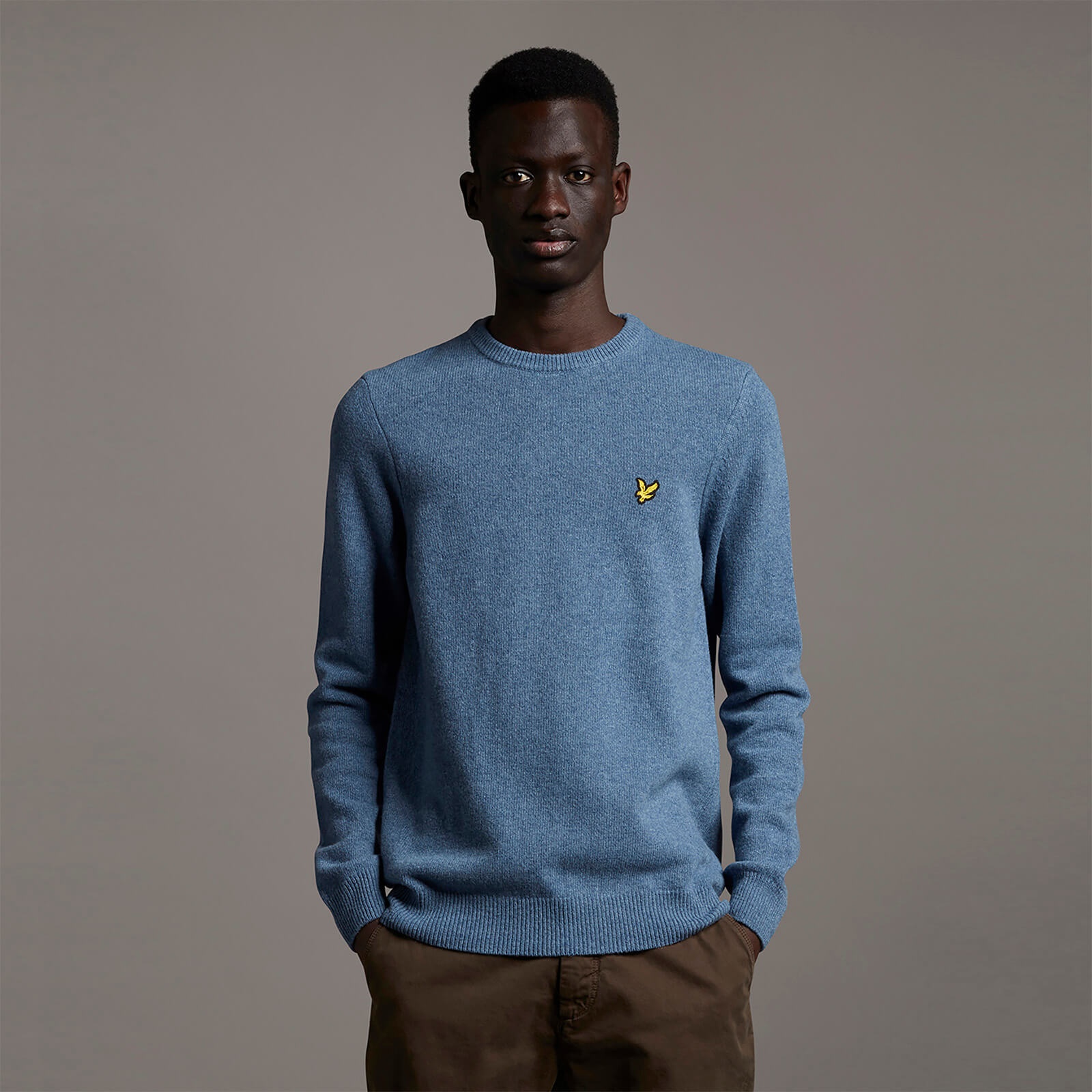 

Crew Neck Lambswool Blend Jumper - Slate Blue Marl - L