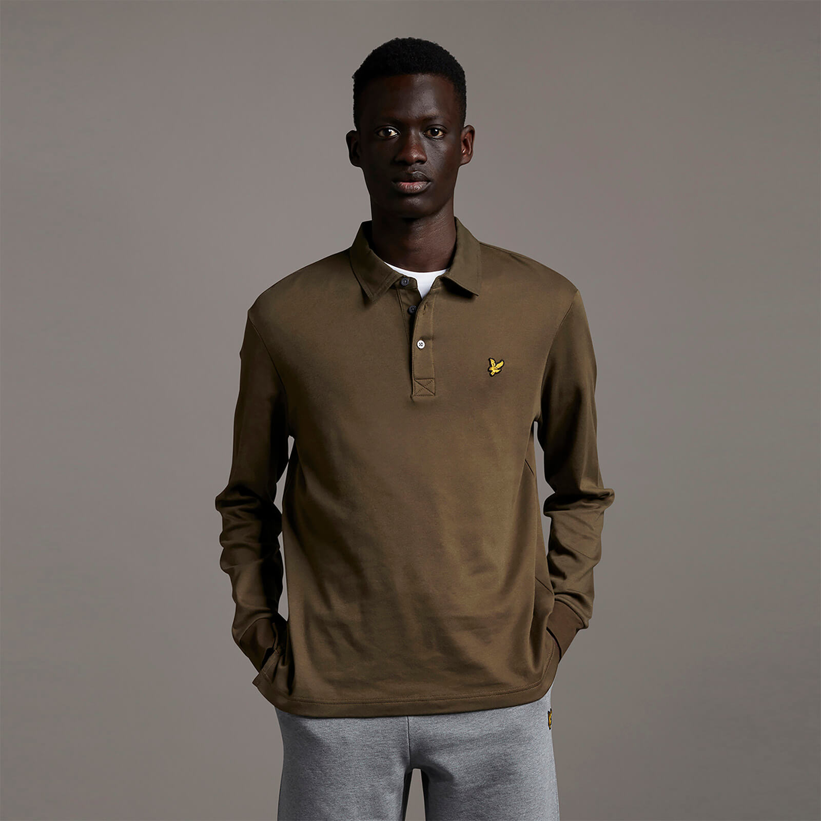 

LS Brushed Collar Polo Shirt - Olive - L