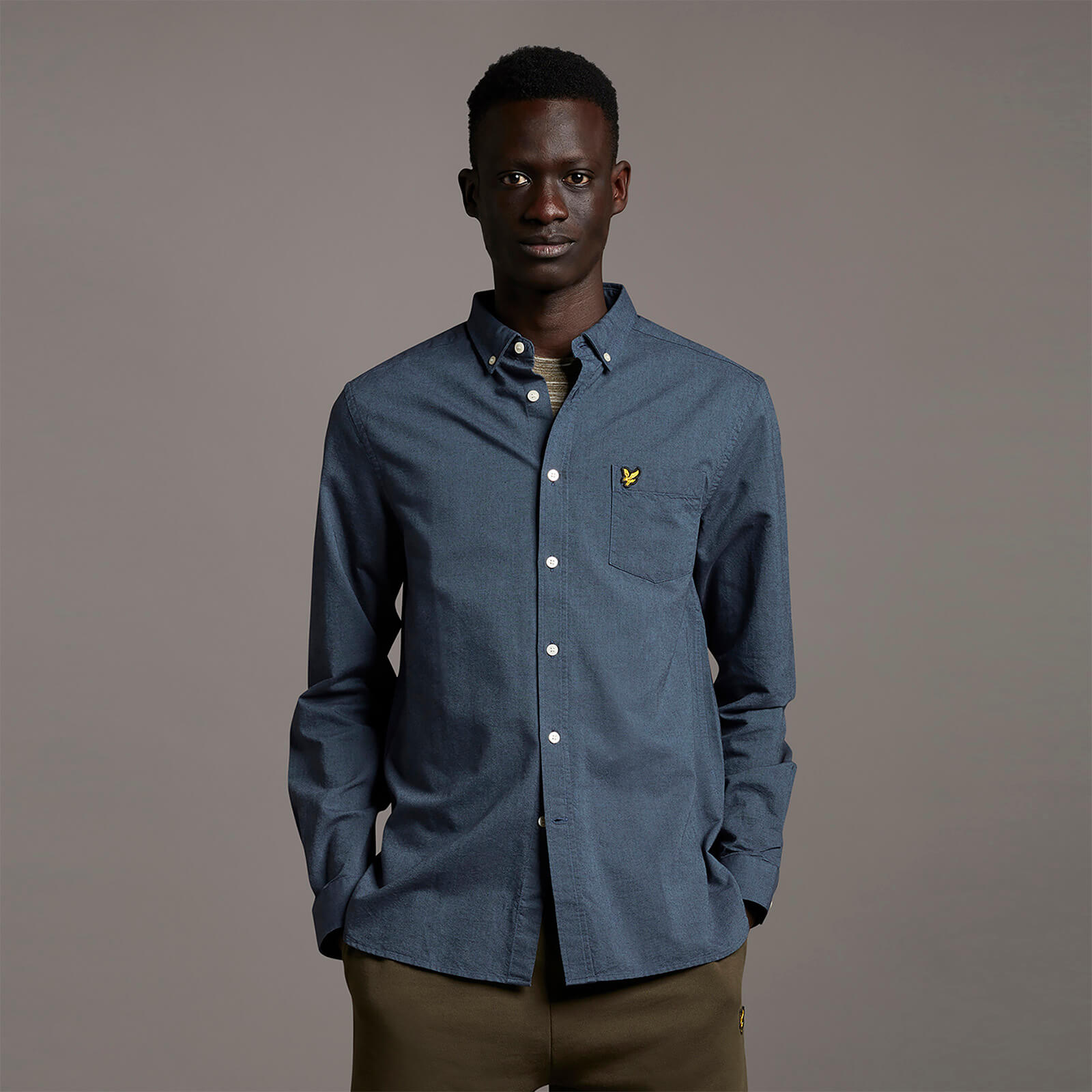 

Regular Fit Light Weight Oxford Shirt - Slate Blue/ Dark Navy - XXL