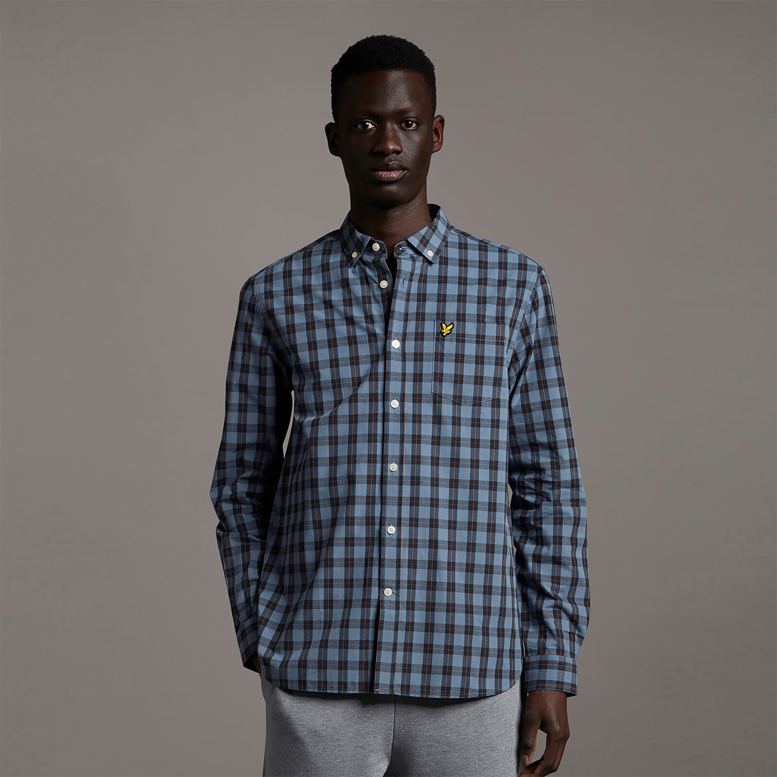 

Check Poplin Shirt - Slate Blue/ Dark Navy - XS