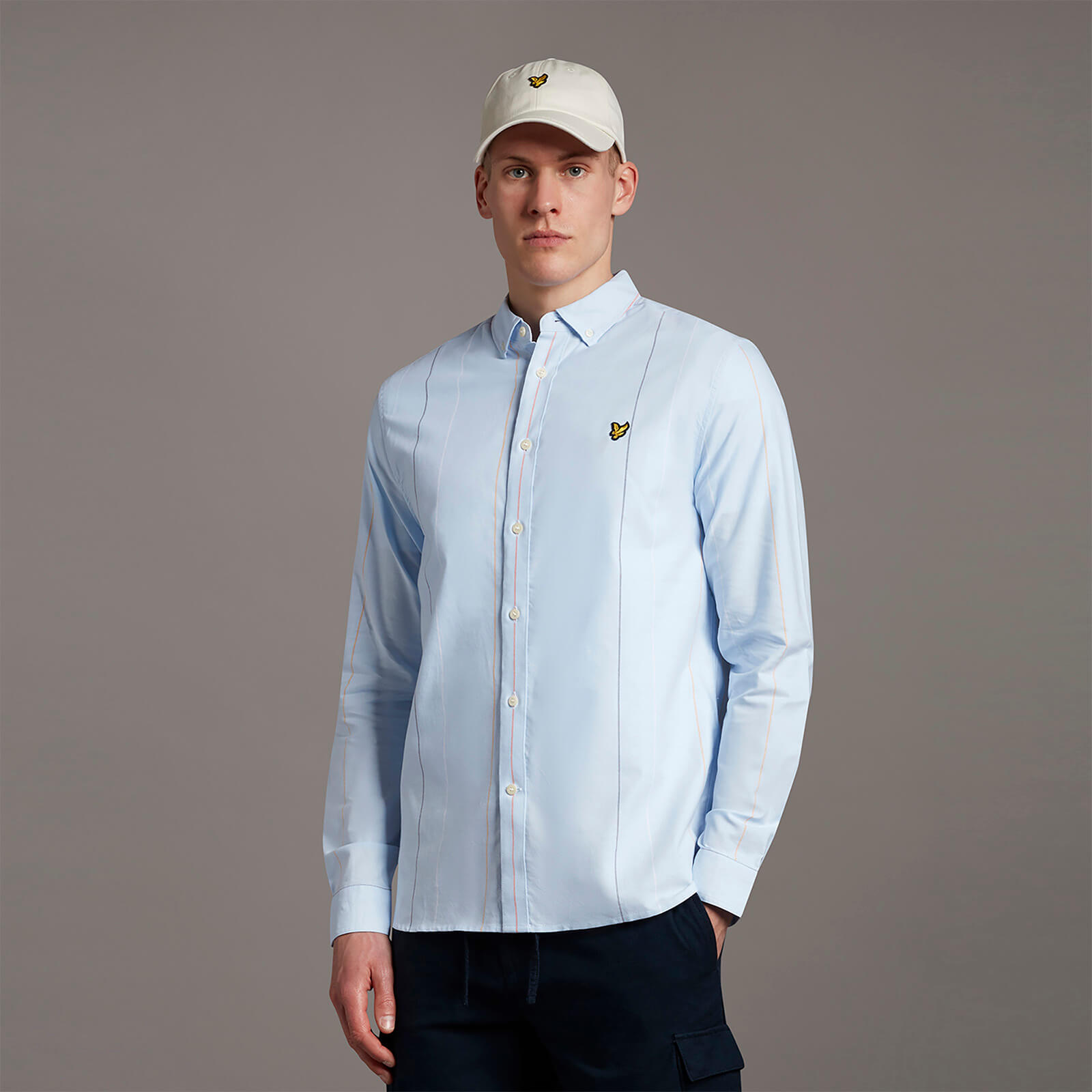 

Vertical Stripe Long Sleeve Oxford Shirt - Riviera - S