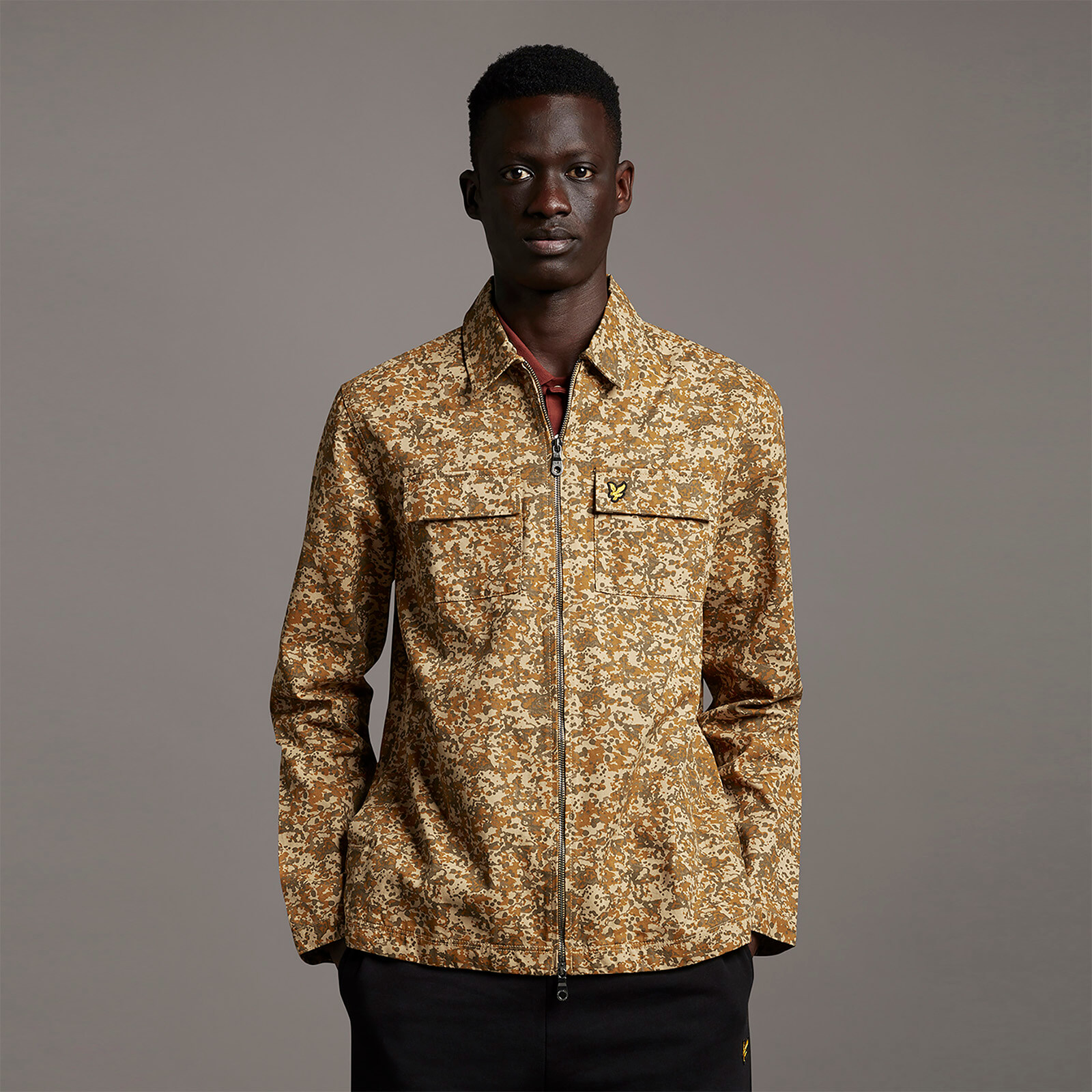 

Earth Print Overshirt - Tan - XXL