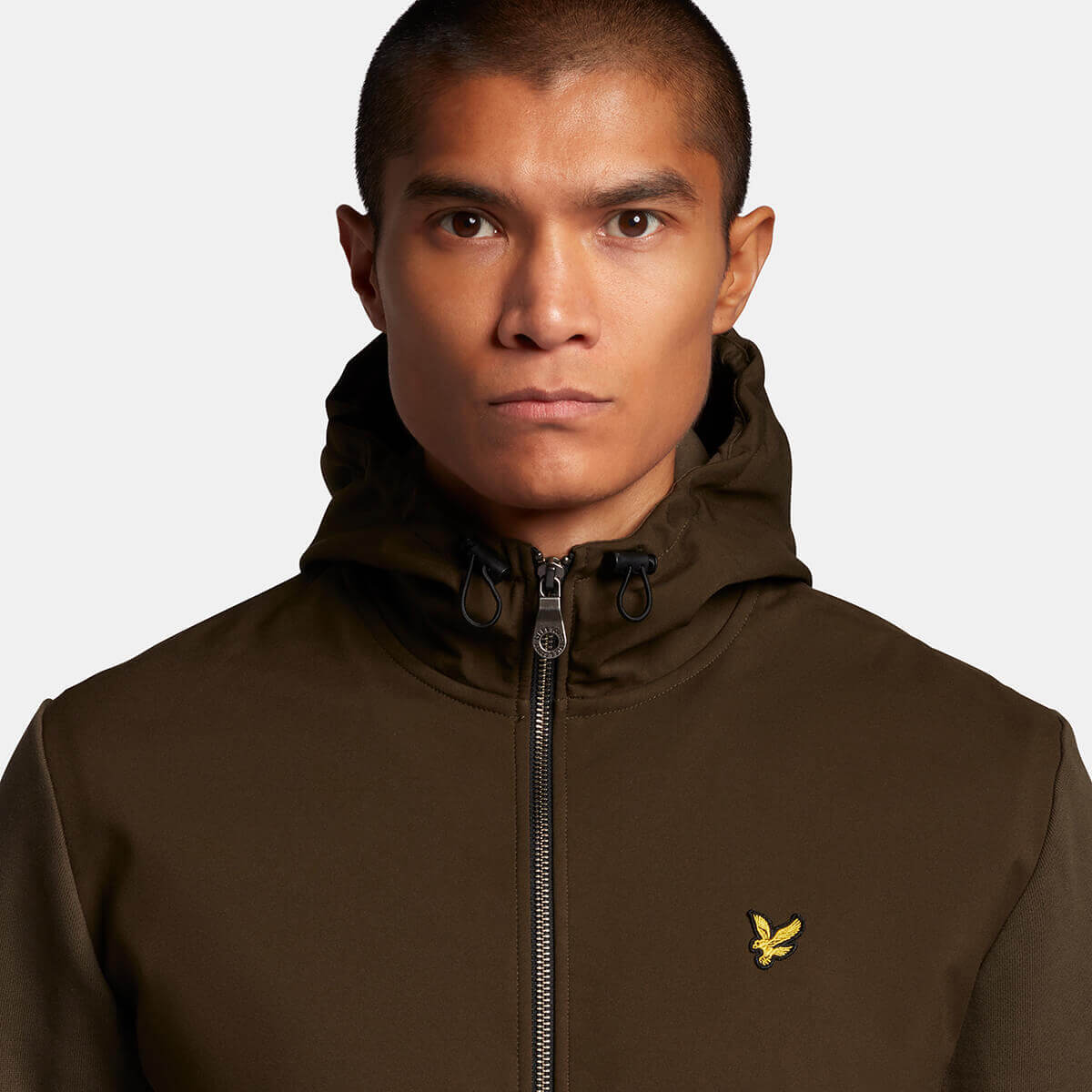 

Men's Softshell Jersey Zip Hoodie - Olive - L