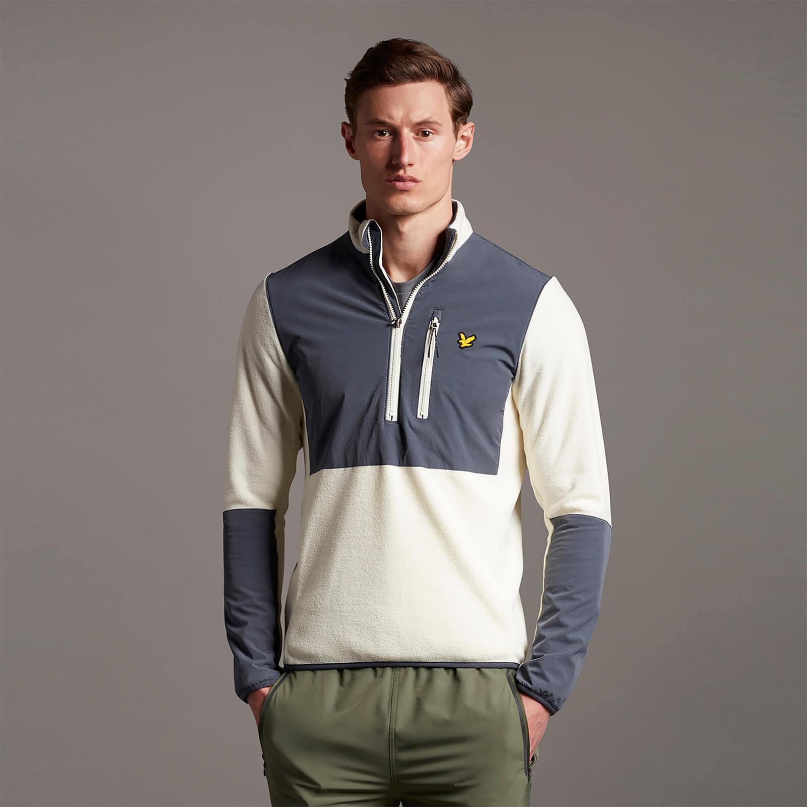 

Microfleece Midlayer with Woven Overlay - OFF WHITE - S