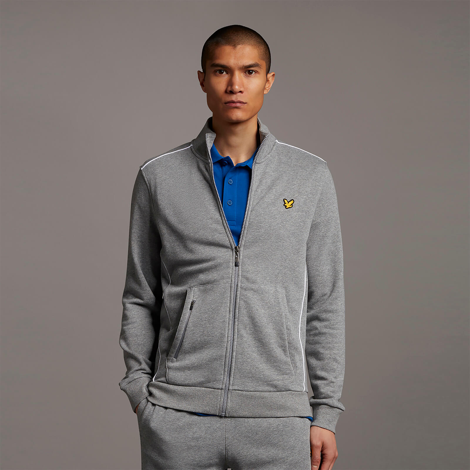 

Track Jacket with Contrast Piping - Navy - XL
