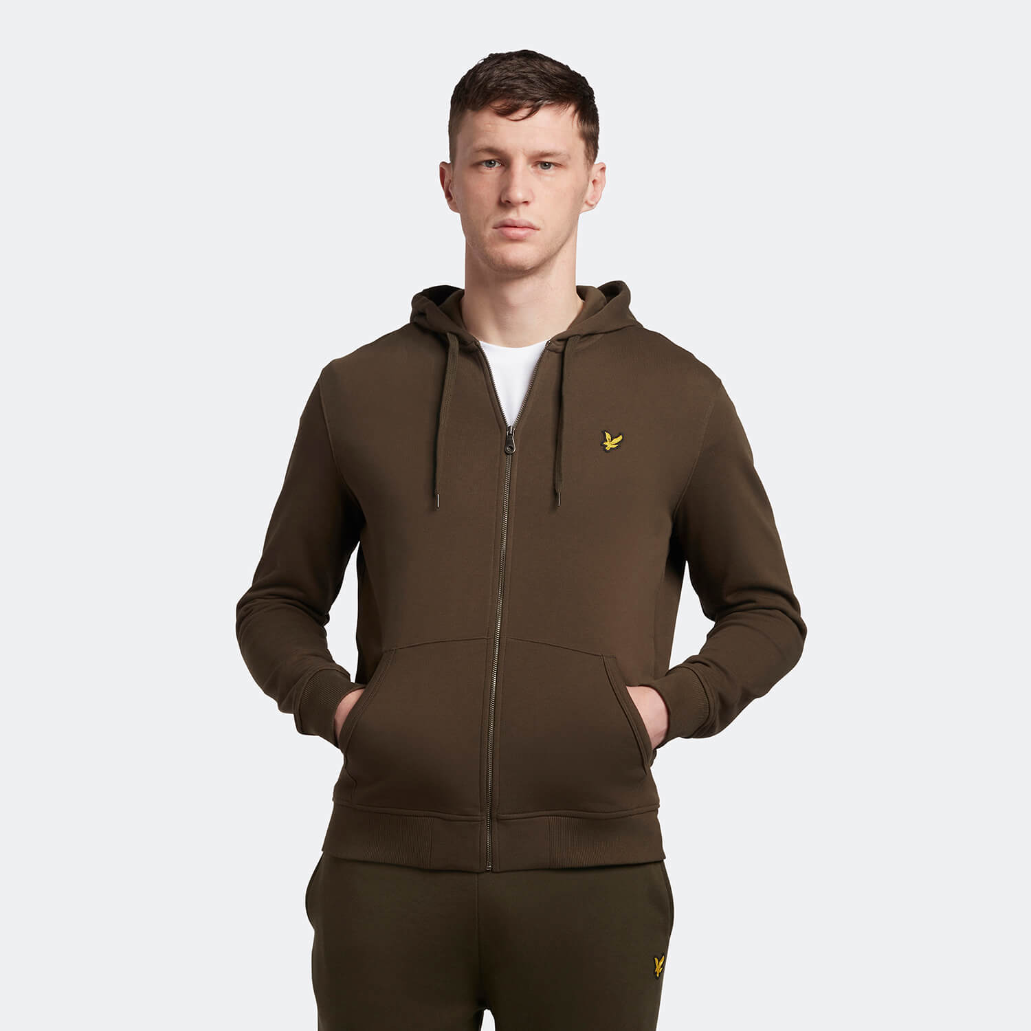 

Men's Zip Through Hoodie - Olive - M