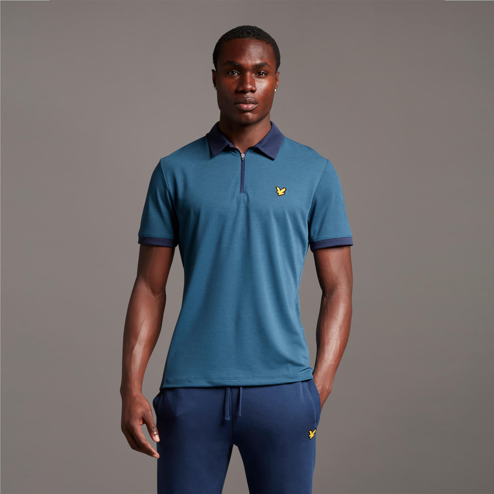 

Sports Zipped Polo - Aegean Blue - M