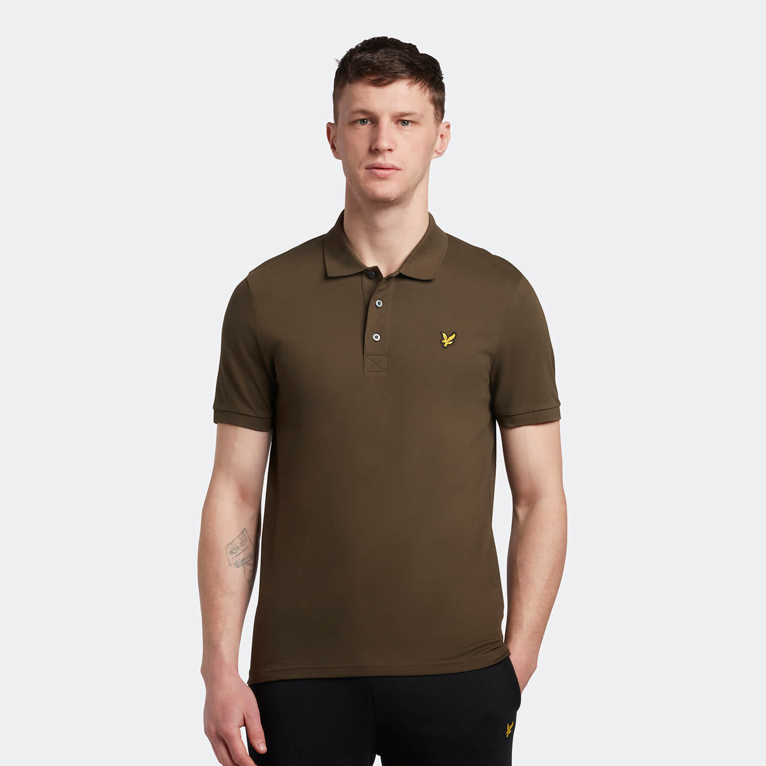 

Men's Plain Polo Shirt - Olive - XS