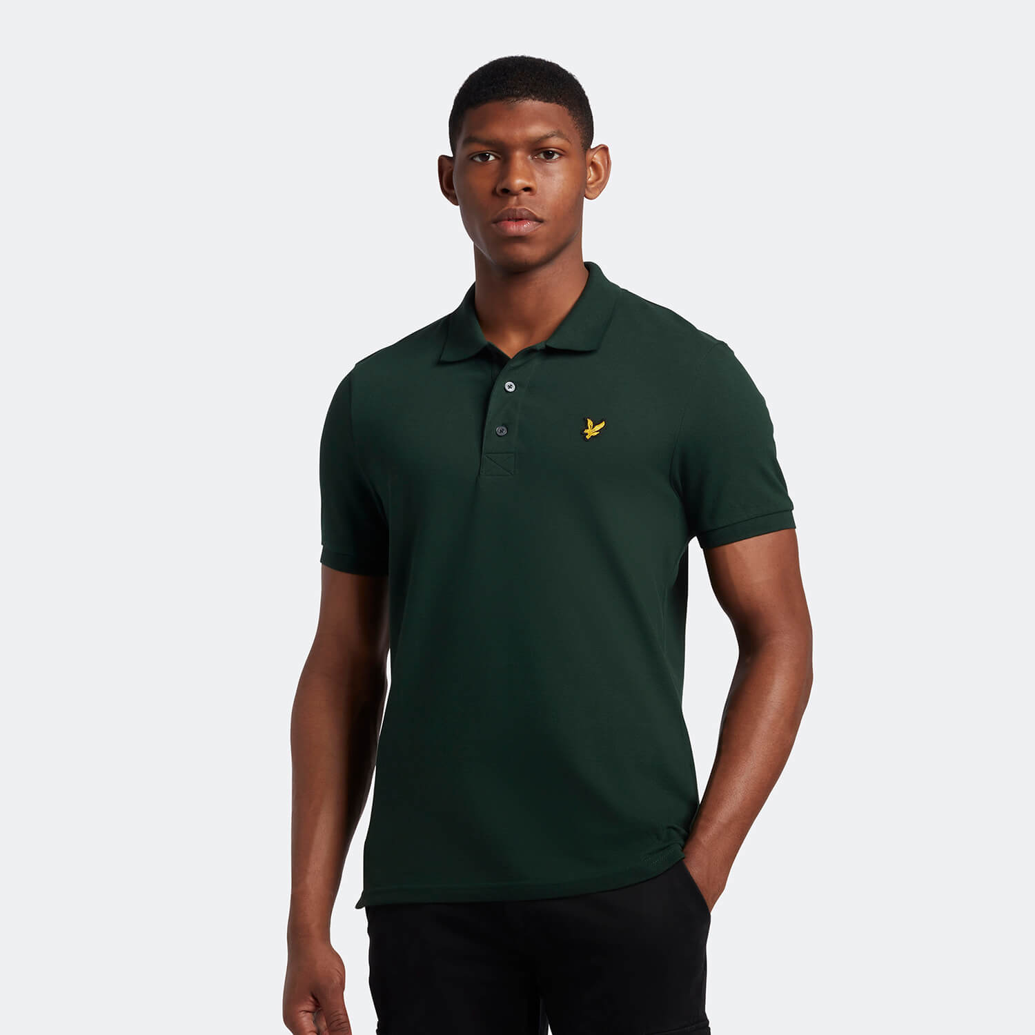 Men's Plain Polo Shirt - Dark Green - XL