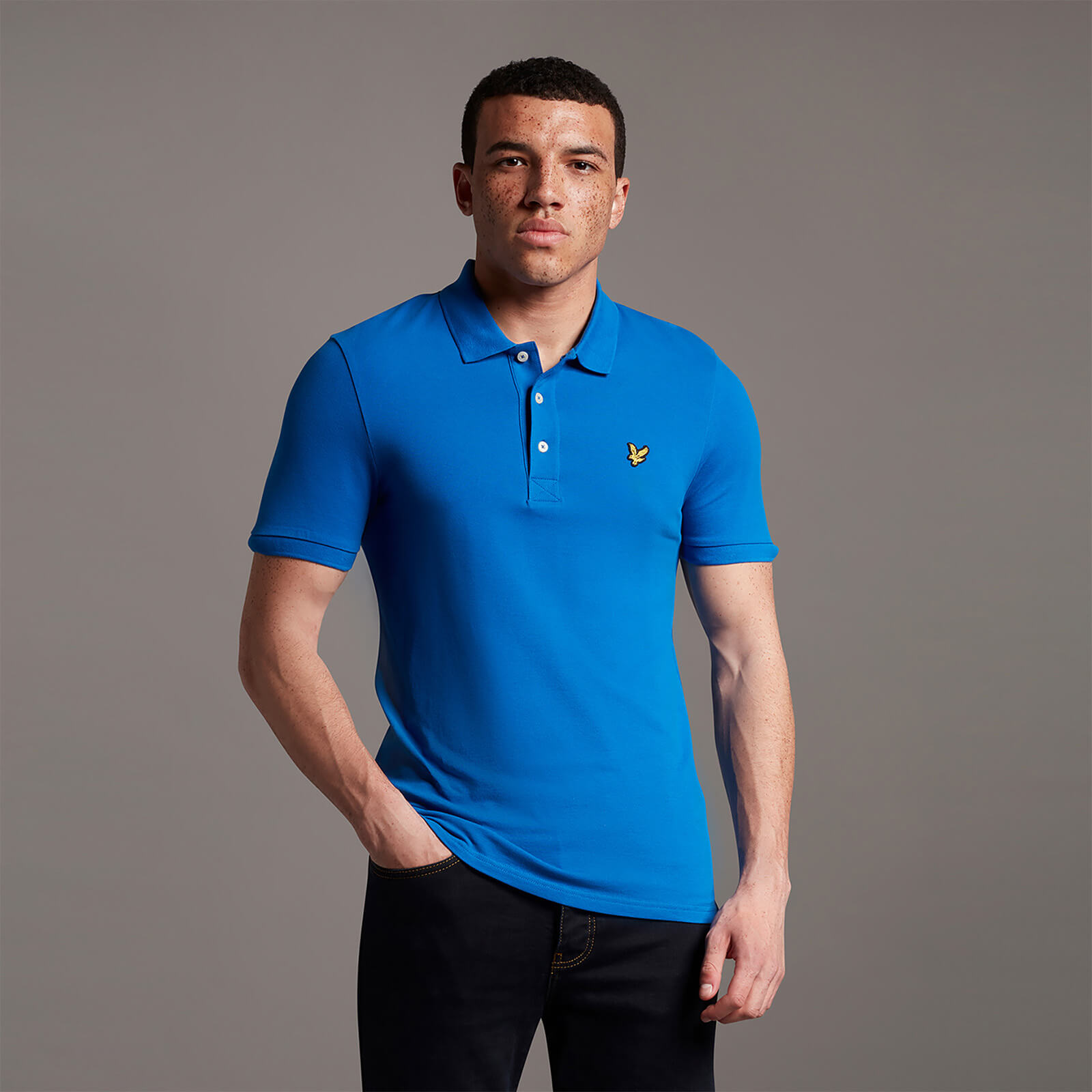 

Men's Plain Polo Shirt - Bright Blue - XXL