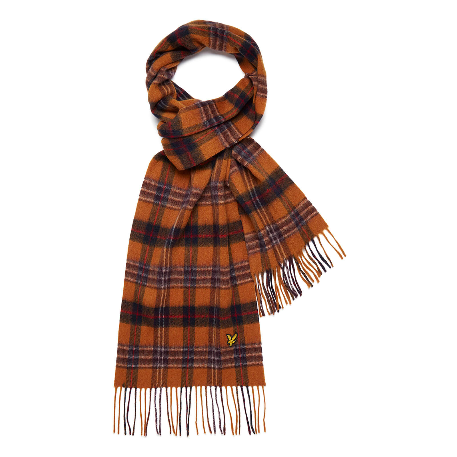 

Tartan Lambswool Scarf - Rust - One Size