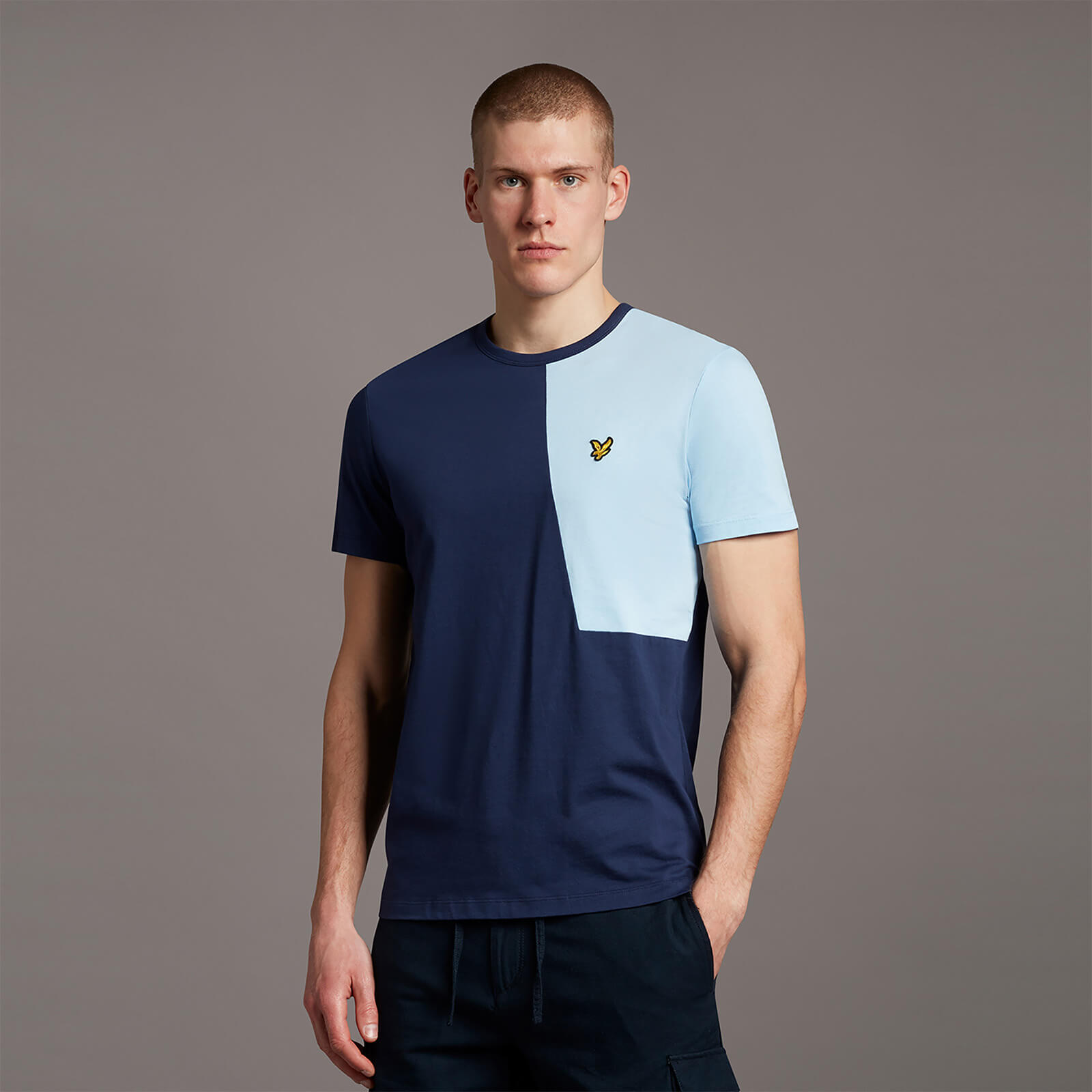 

Cut and Sew T-Shirt - Navy/ Fresh Blue - S