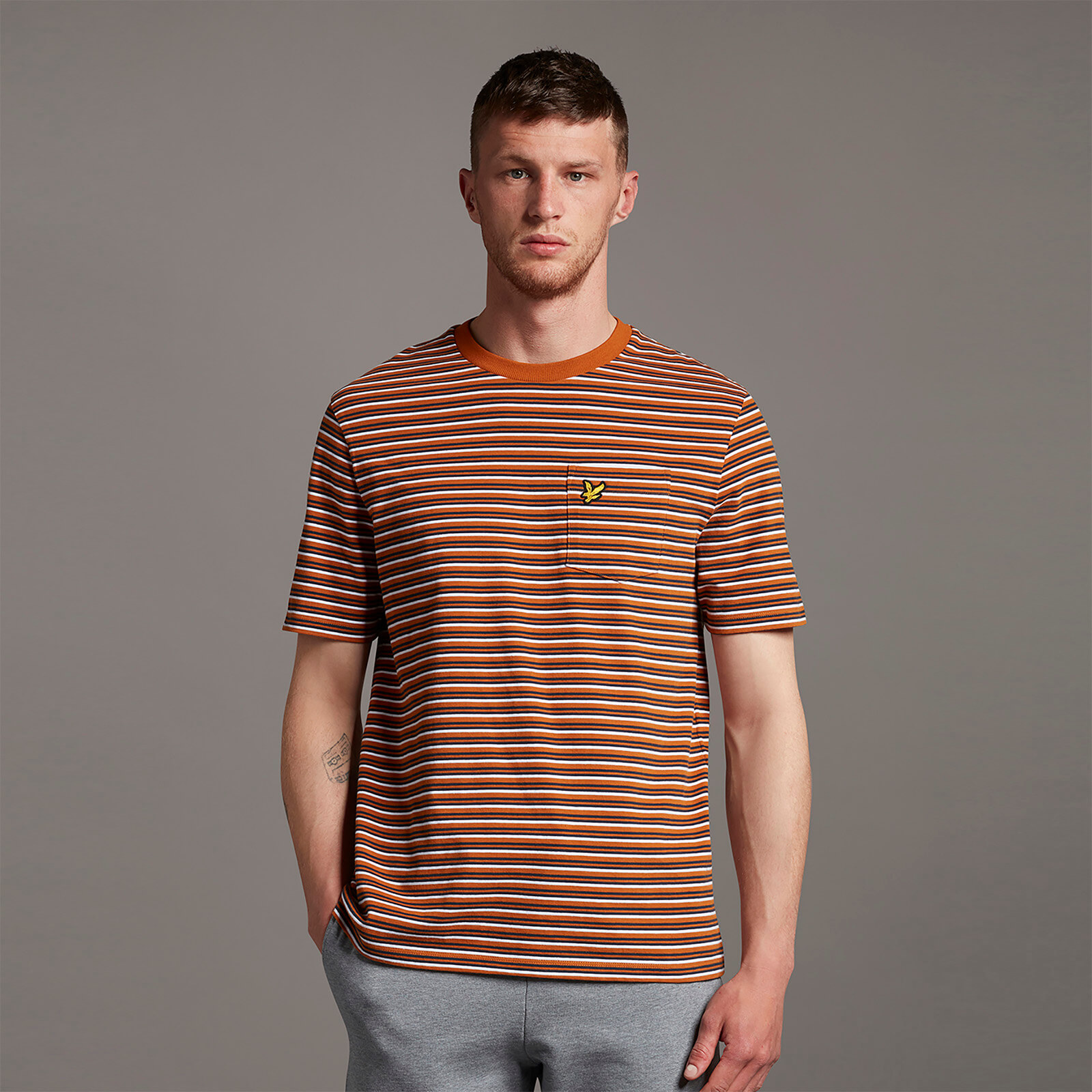 

Brushed Stripe T-shirt - Cider Brown - XS