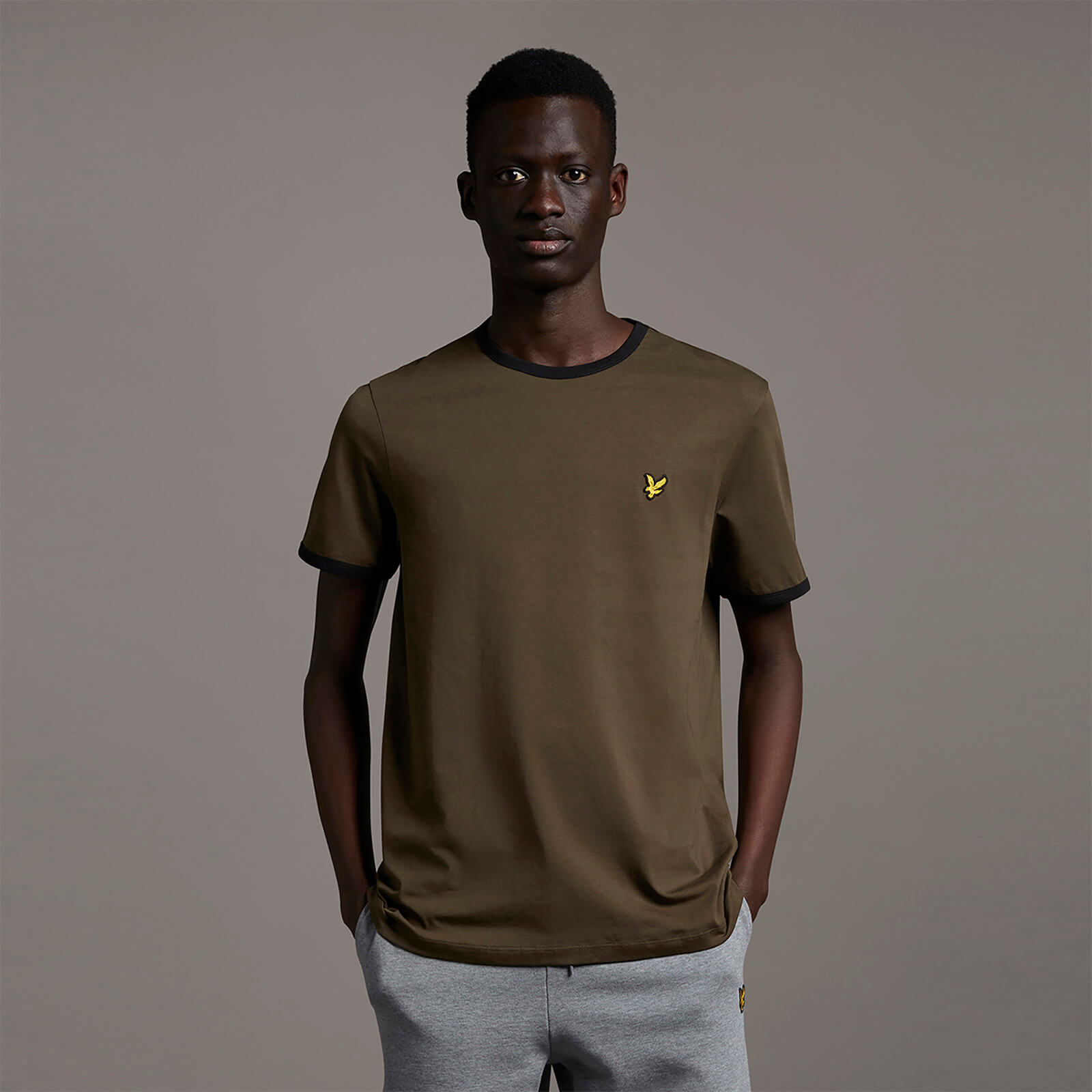 

Ringer T-Shirt - Olive/ Jet Black - XS