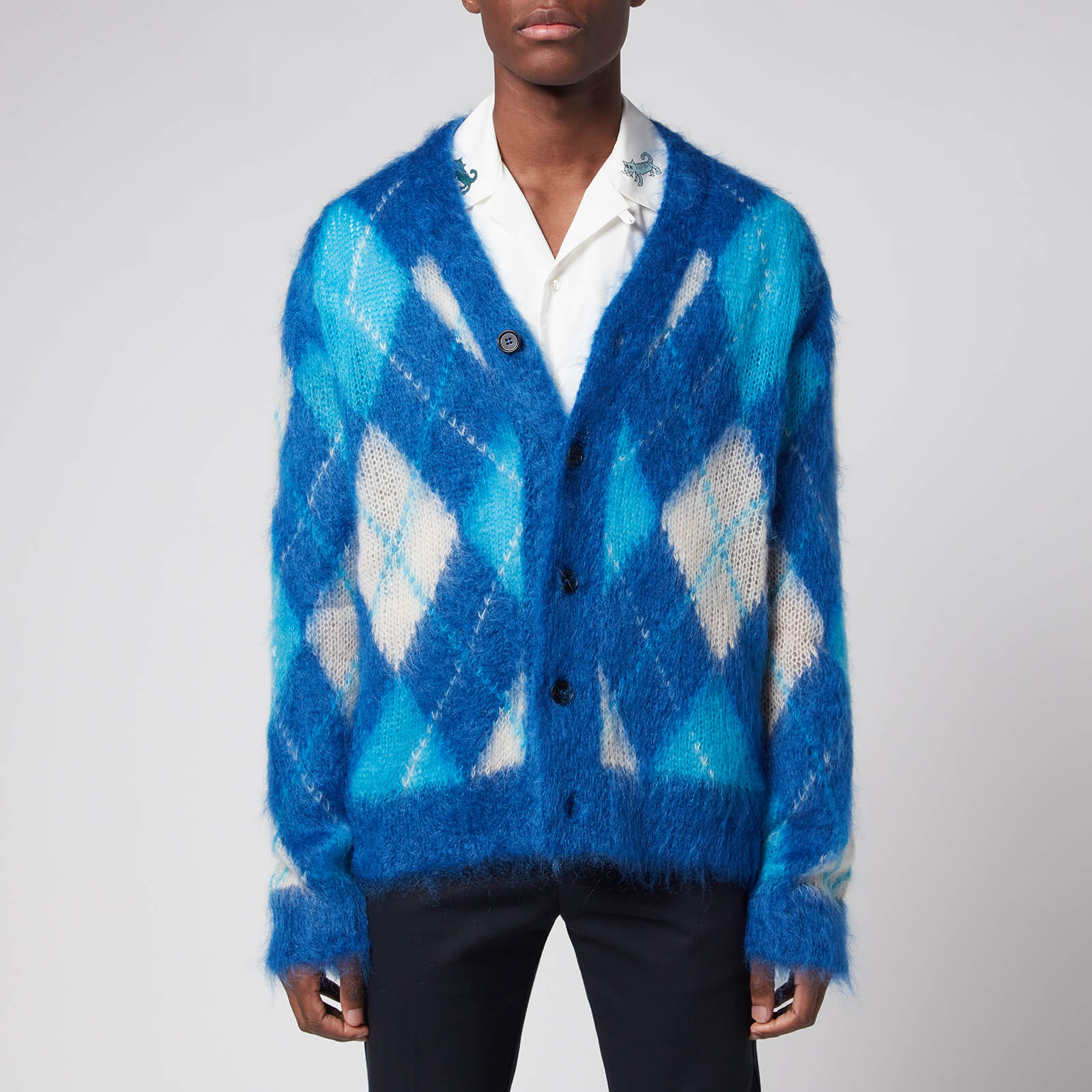 Marni Men's Mohair Cardigan - Ocean - 46/S
