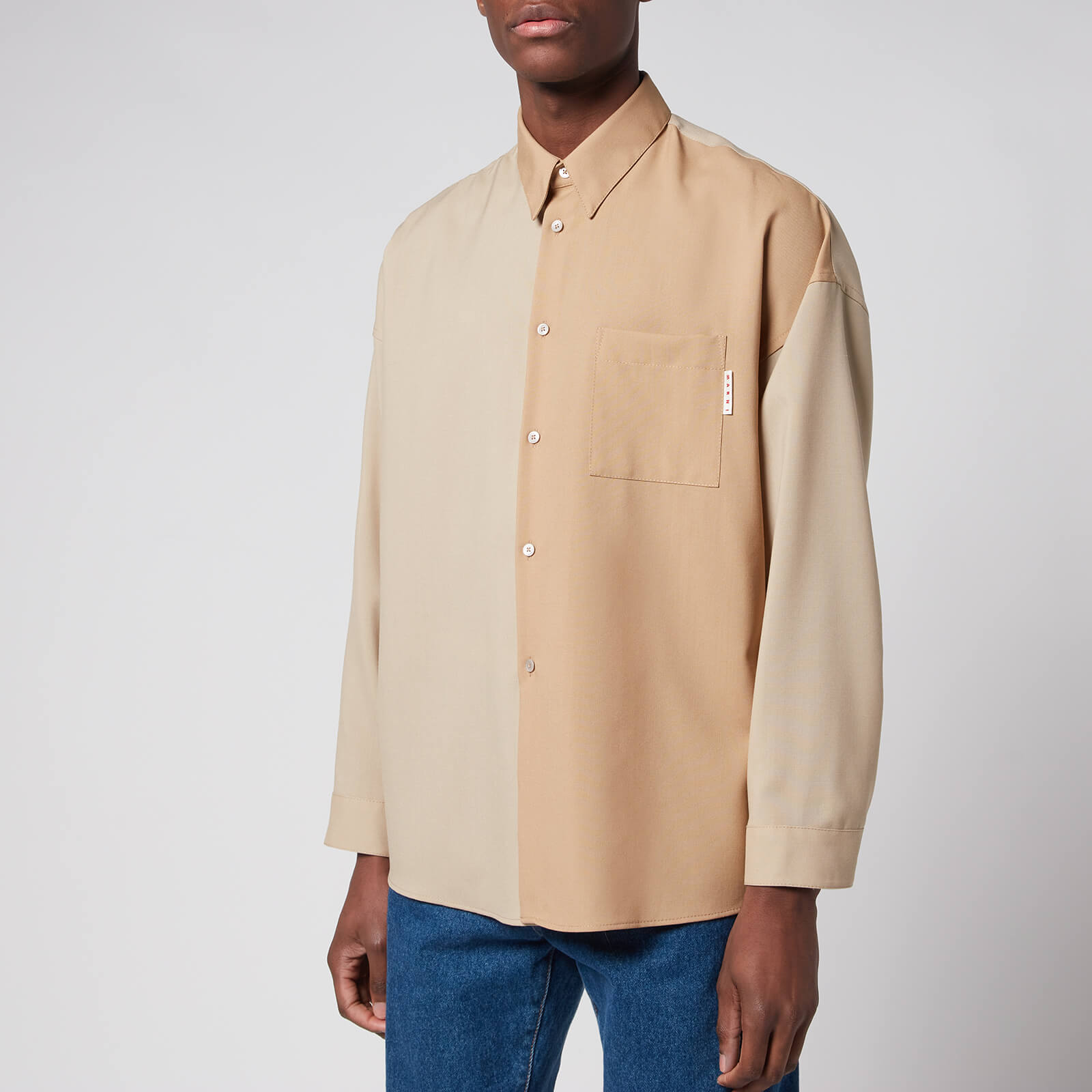 Marni Men's Colour Block Shirt - Soft Beige - 46/S