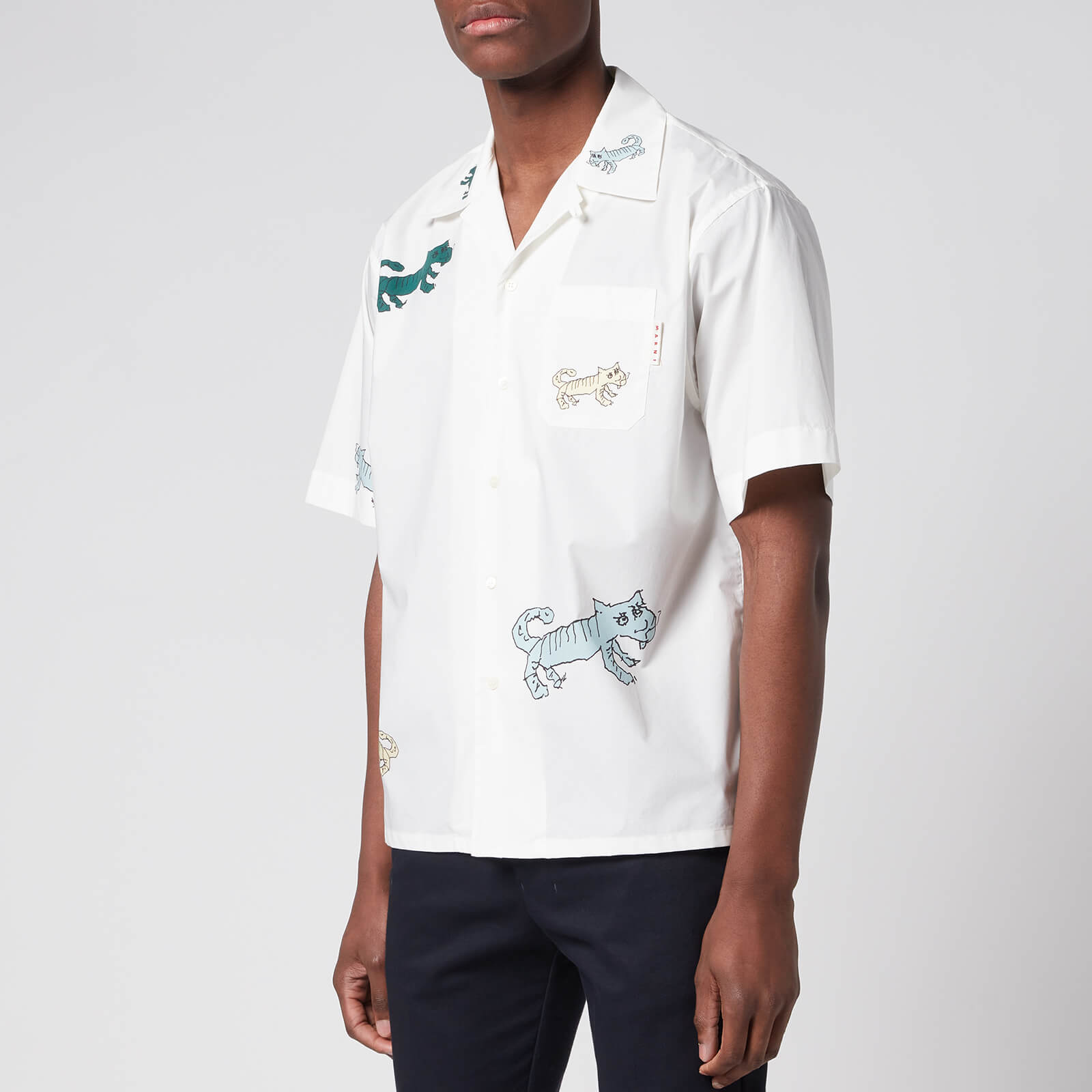 Marni Men's Suarez Print Bowling Shirt - Lily White - 50/L