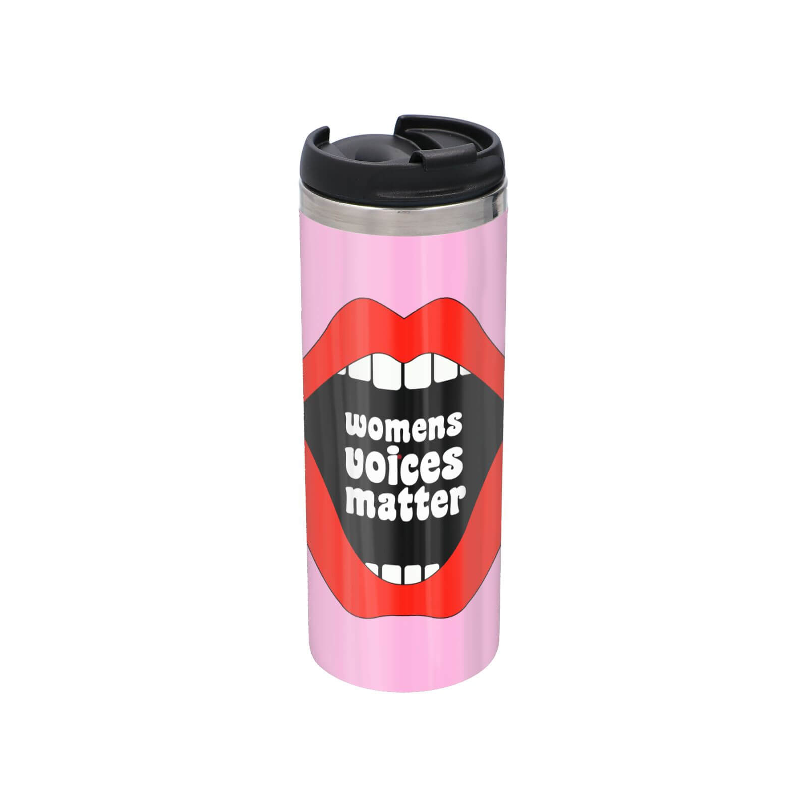Feminist Womens Voices Matter Stainless Steel Thermo Travel Mug - Metallic Finish