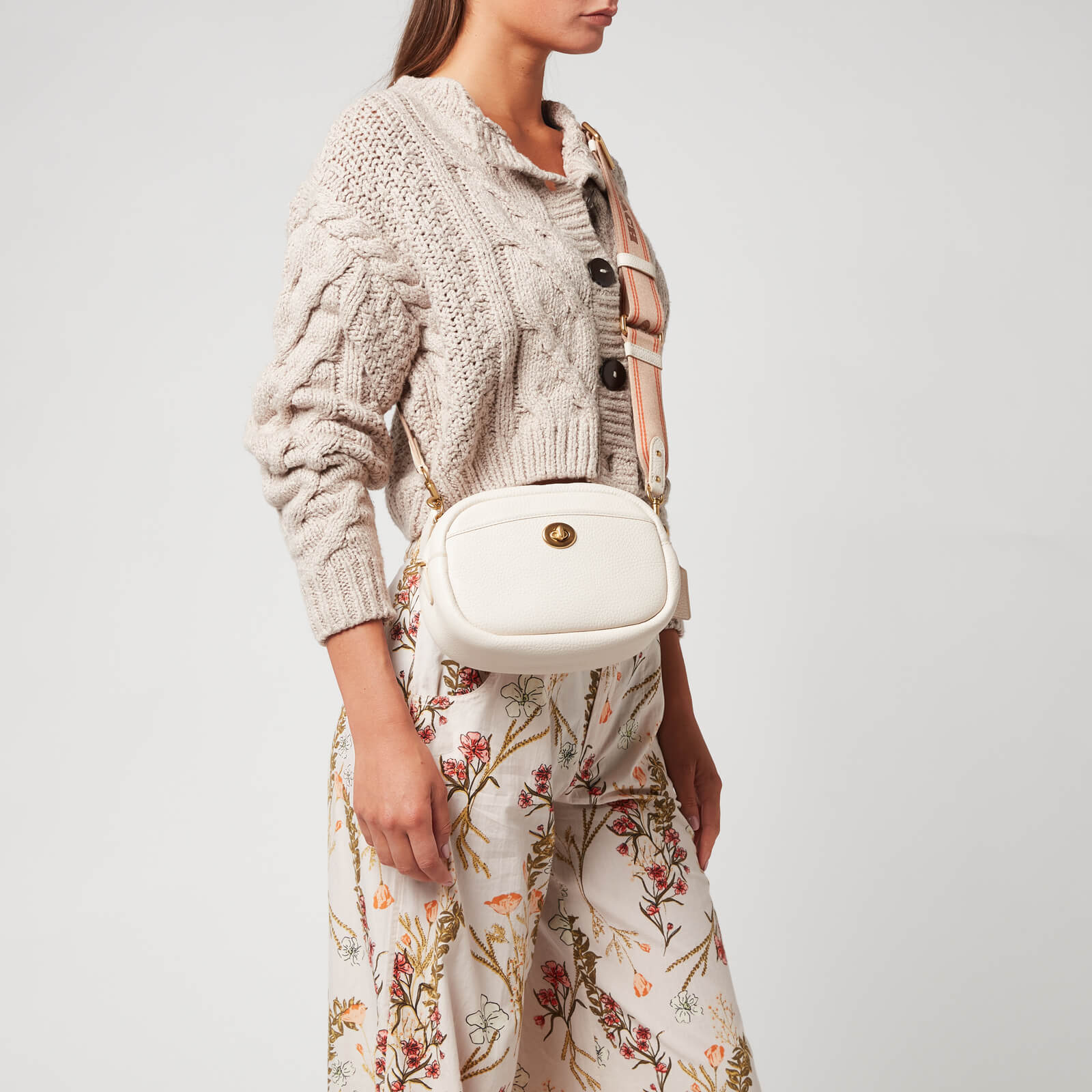 Coach Women's Soft Pebble Leather Camera Bag - Chalk