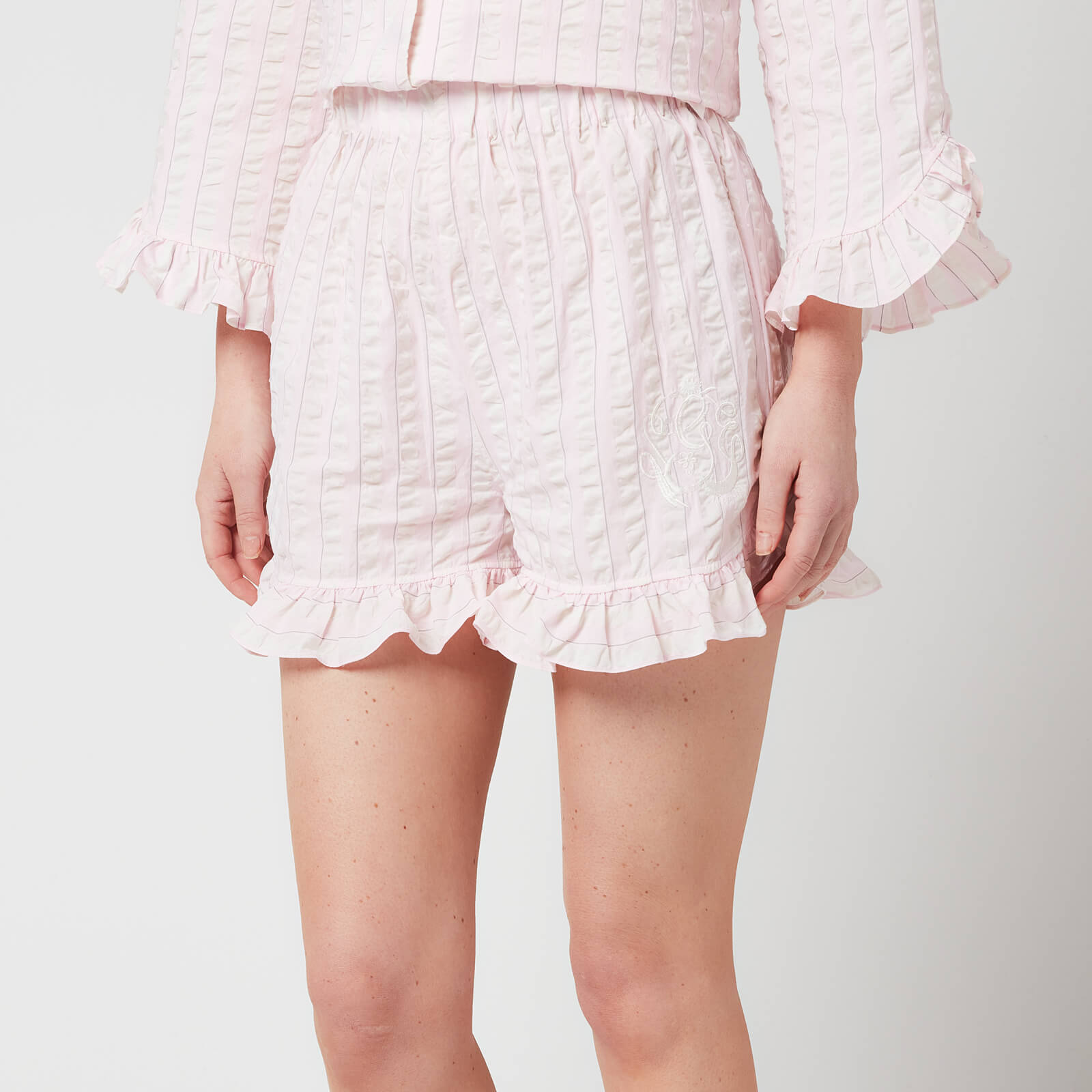 Ganni Women's Cotton Seersucker Shorts - Cherry Blossom - EU34/UK6