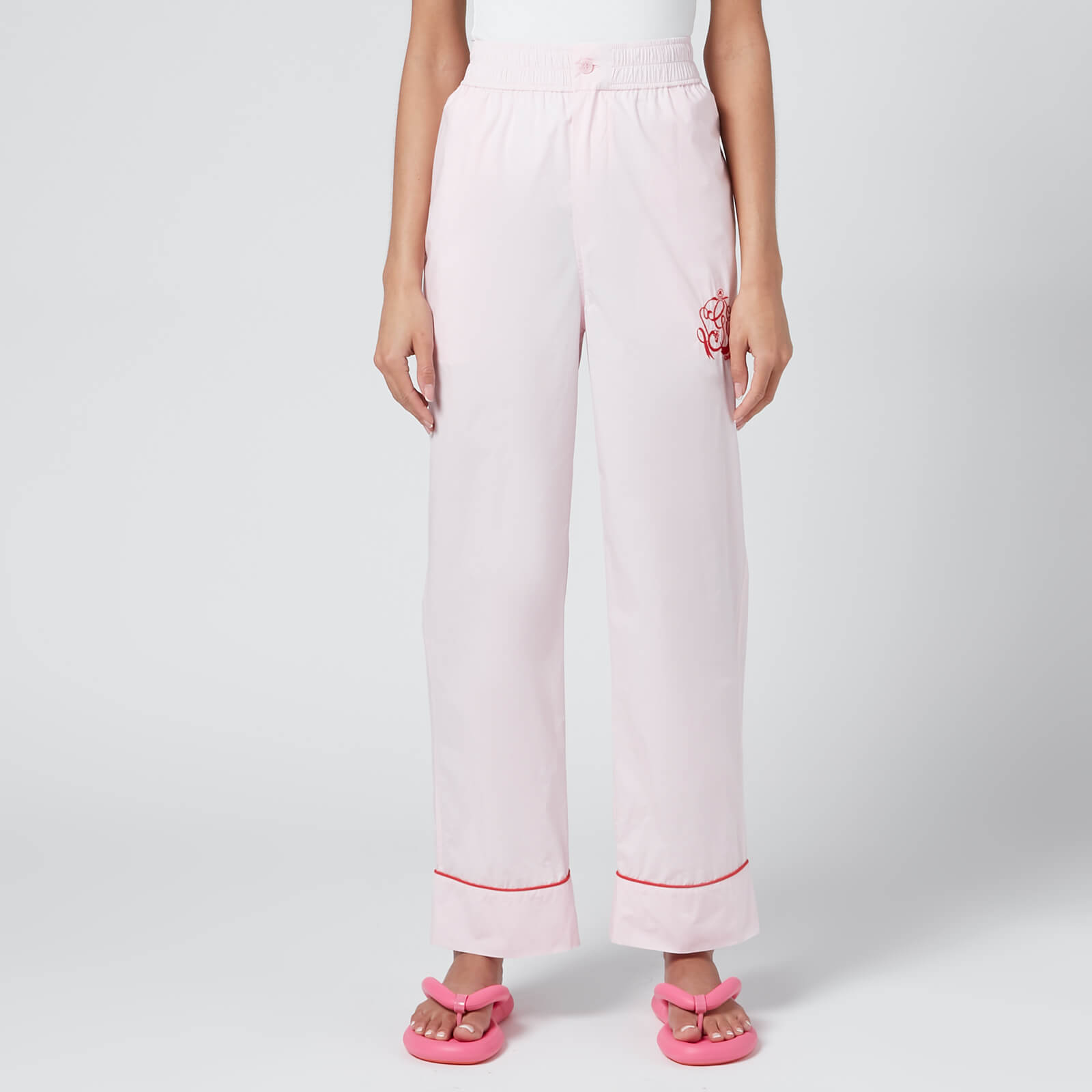 Ganni Women's Cotton Poplin Pyjama Trousers - Cherry Blossom - EU36/UK8