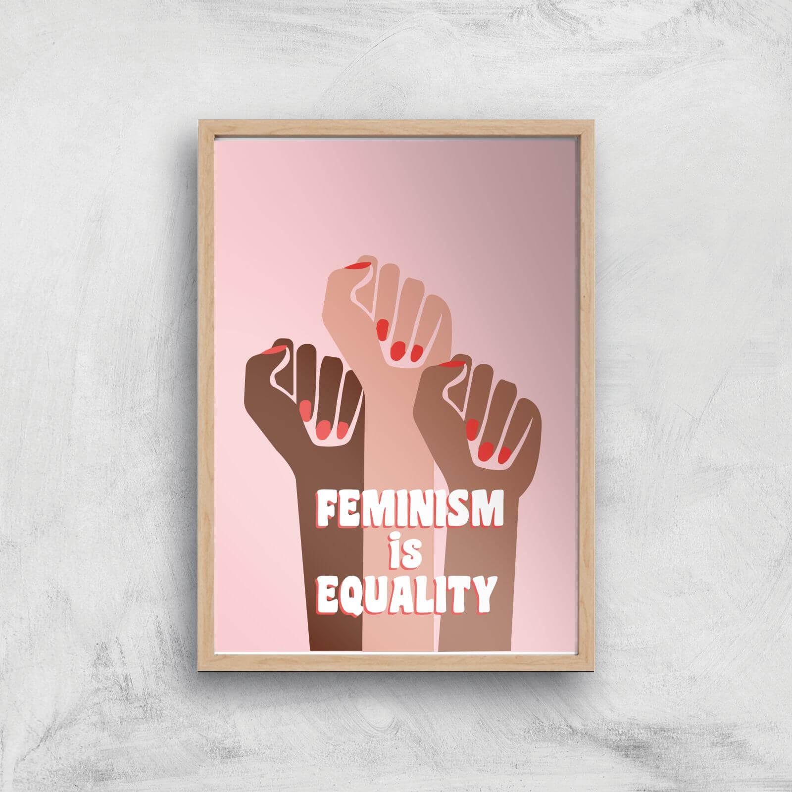 Feminist Feminism Is Equality Giclee Art Print - A3 - Wooden Frame