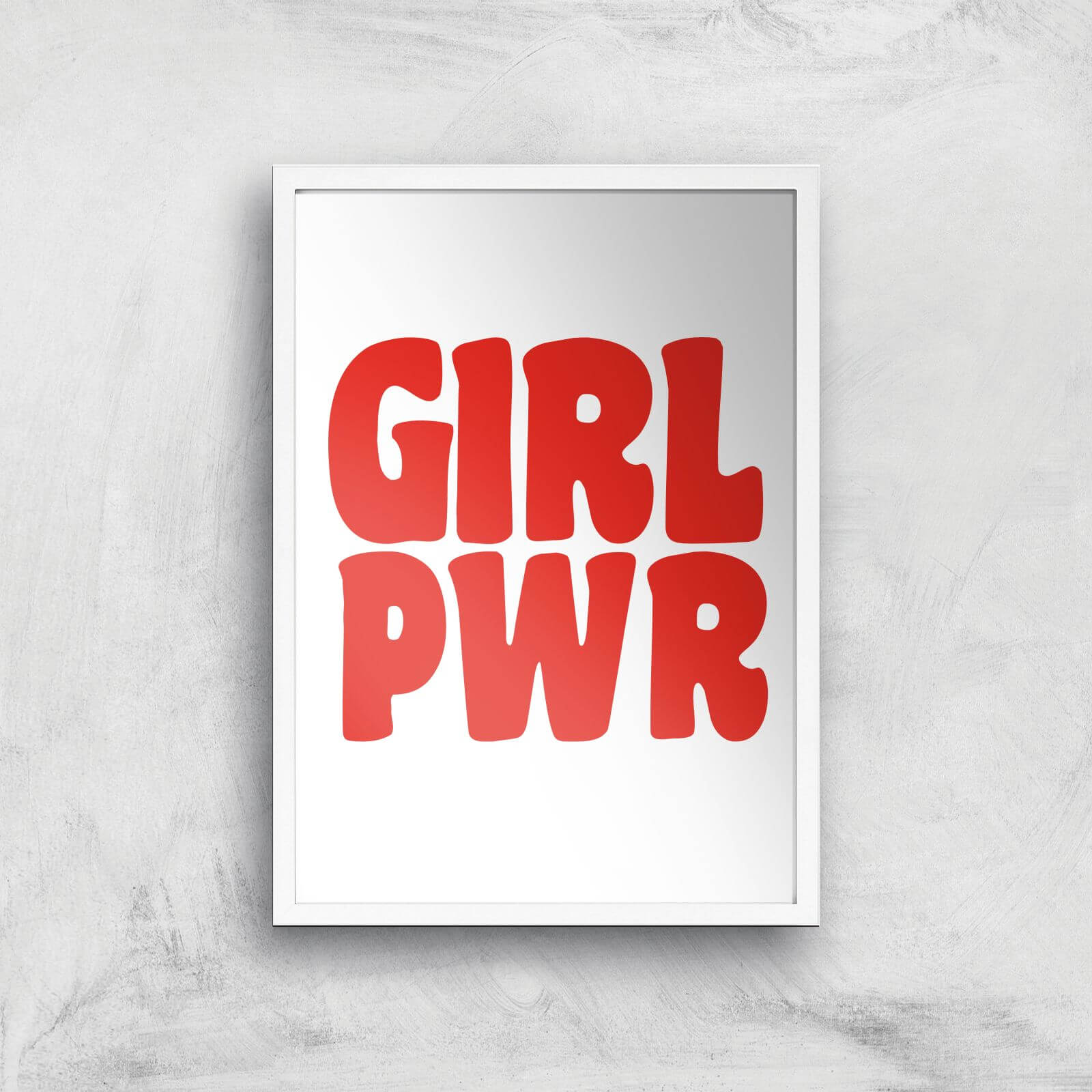 Feminist Girl Pwr Giclee Art Print - A2 - White Frame