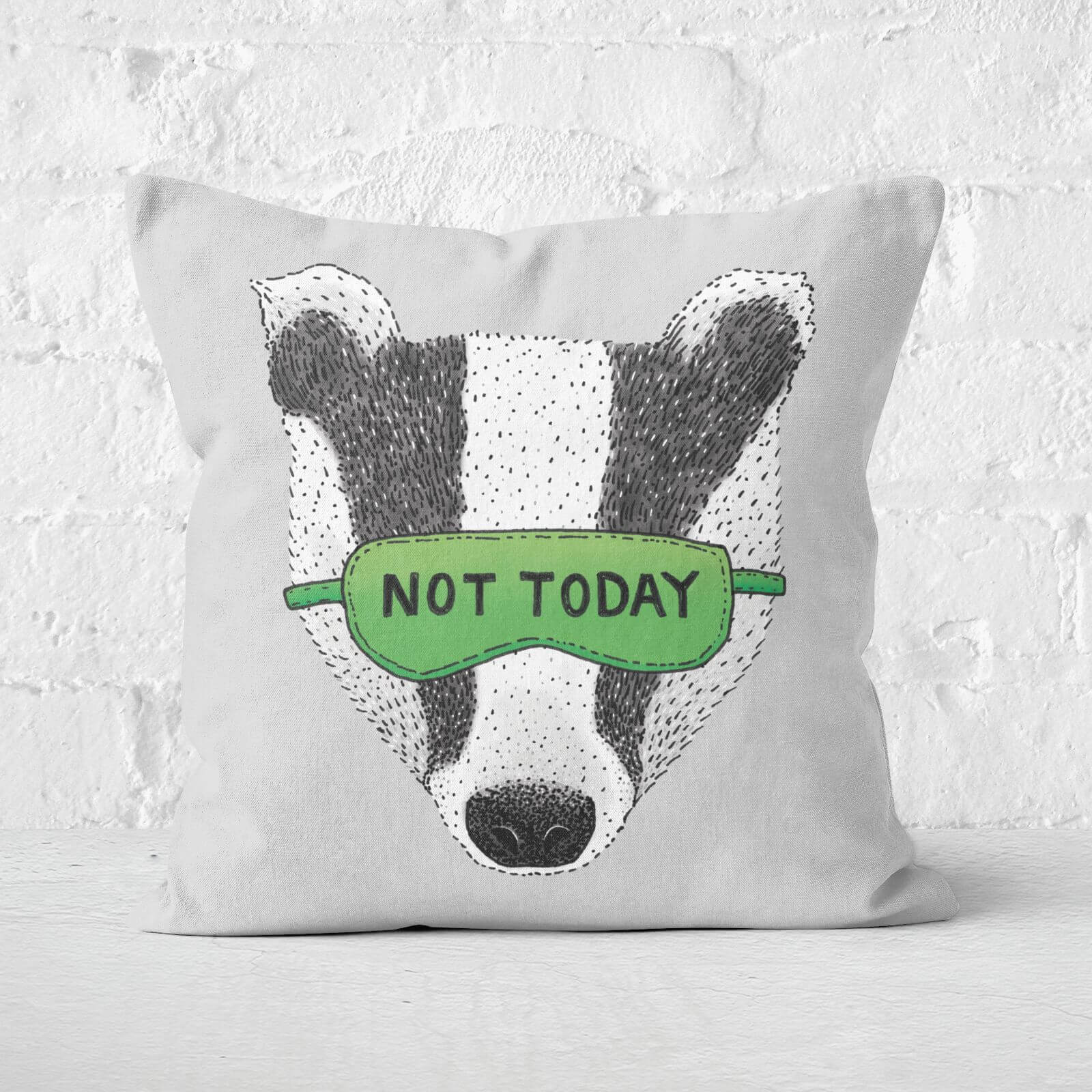Not Today Badger Square Cushion - 40x40cm - Soft Touch
