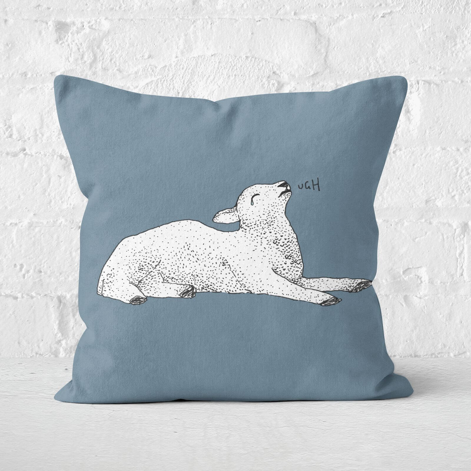 Exasperated Lamb Square Cushion - 60x60cm - Soft Touch