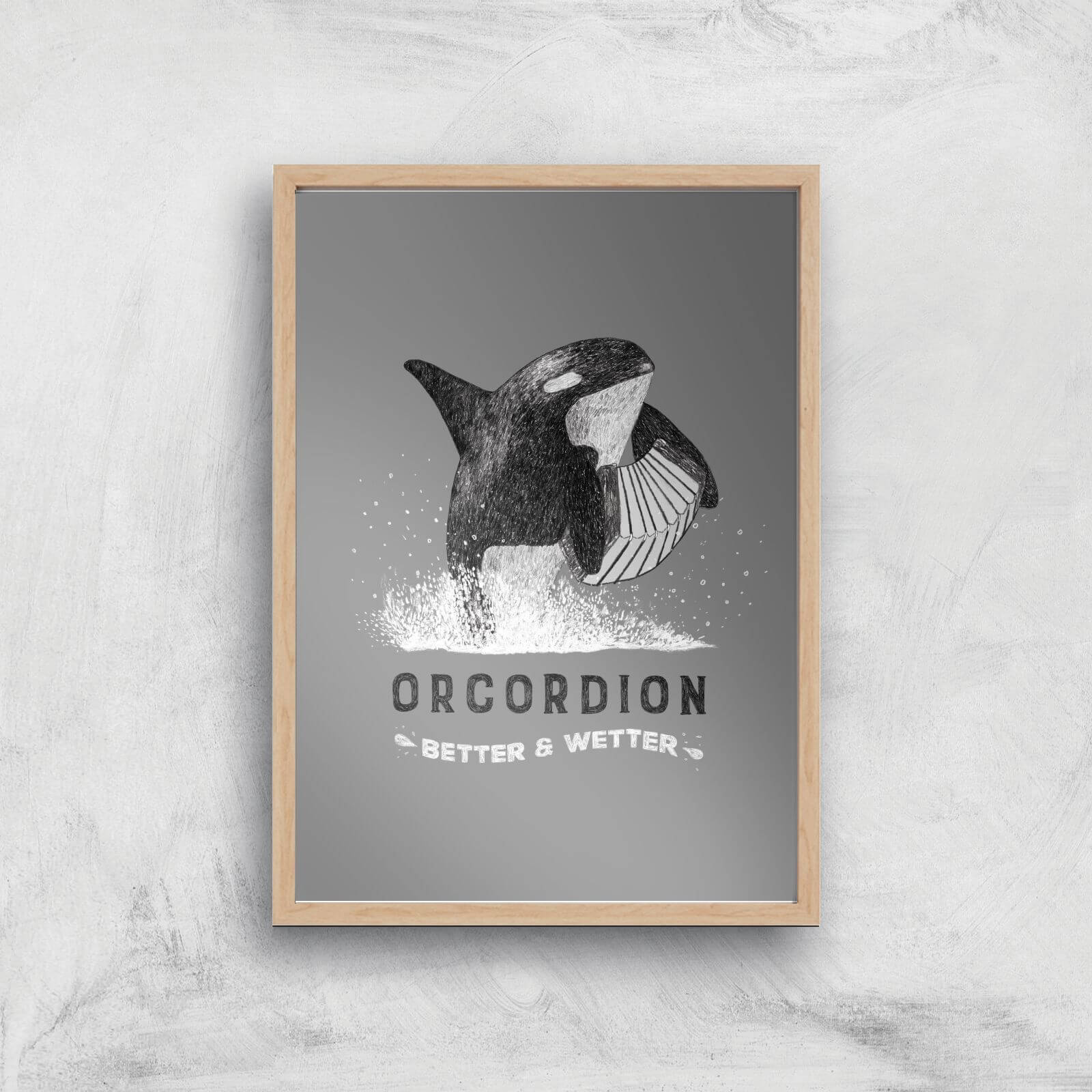 Orcordion Giclee Art Print - A4 - Wooden Frame