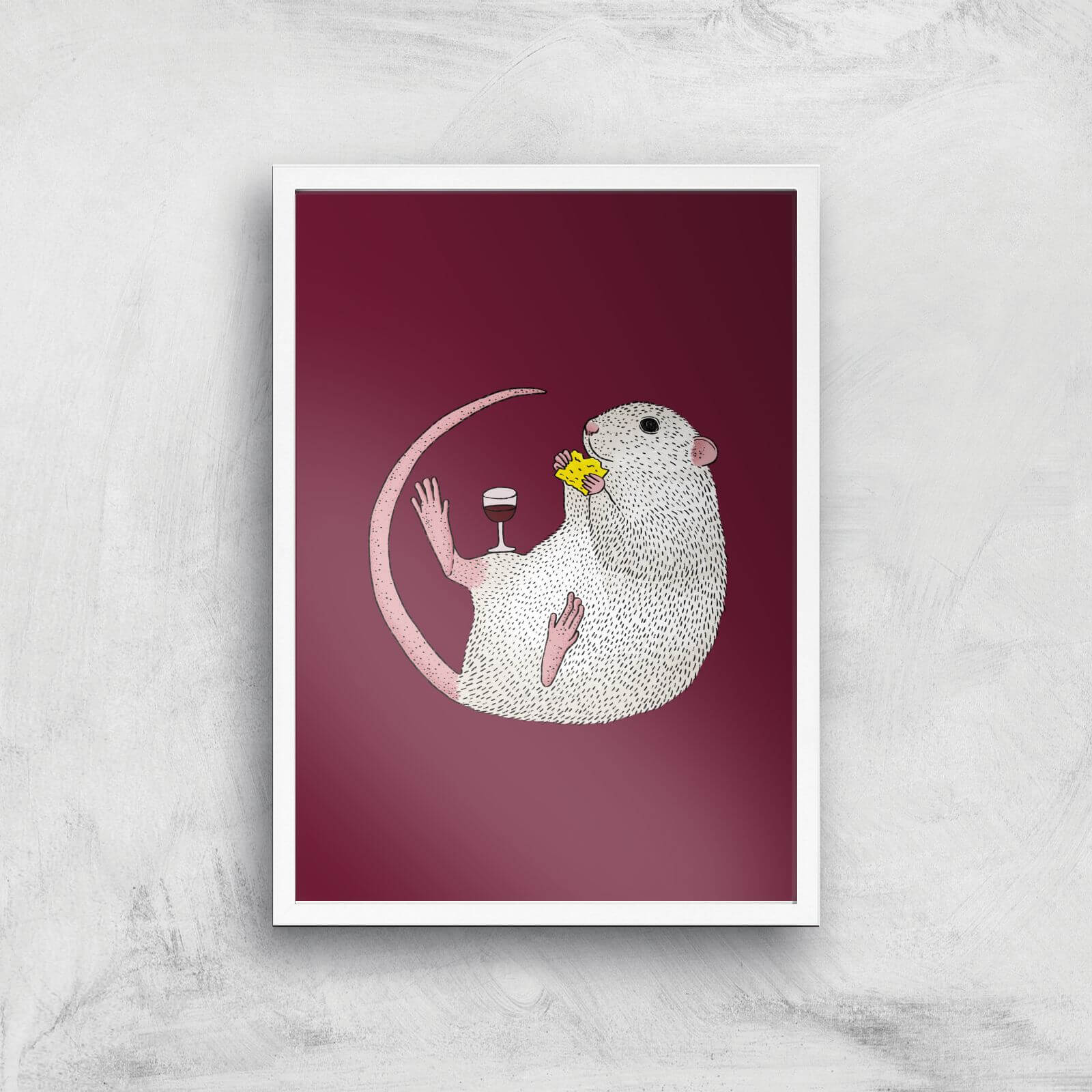 Nibbles Giclee Art Print - A3 - White Frame