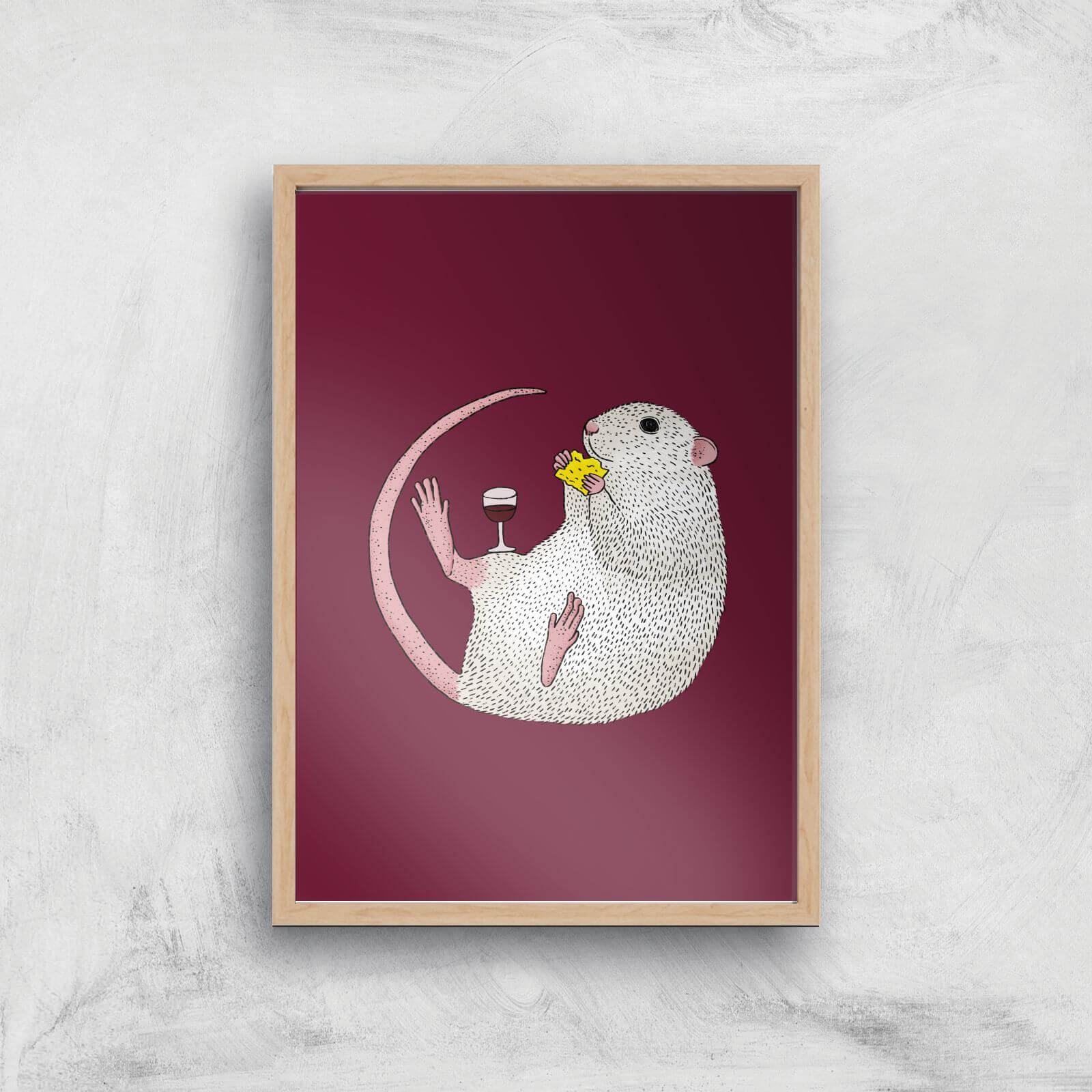 Nibbles Giclee Art Print - A2 - Wooden Frame