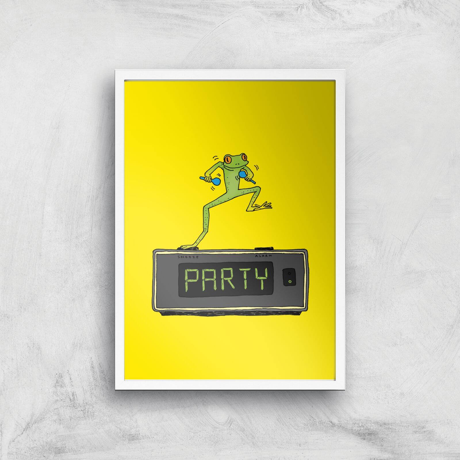 Party Frog Giclee Art Print - A3 - White Frame