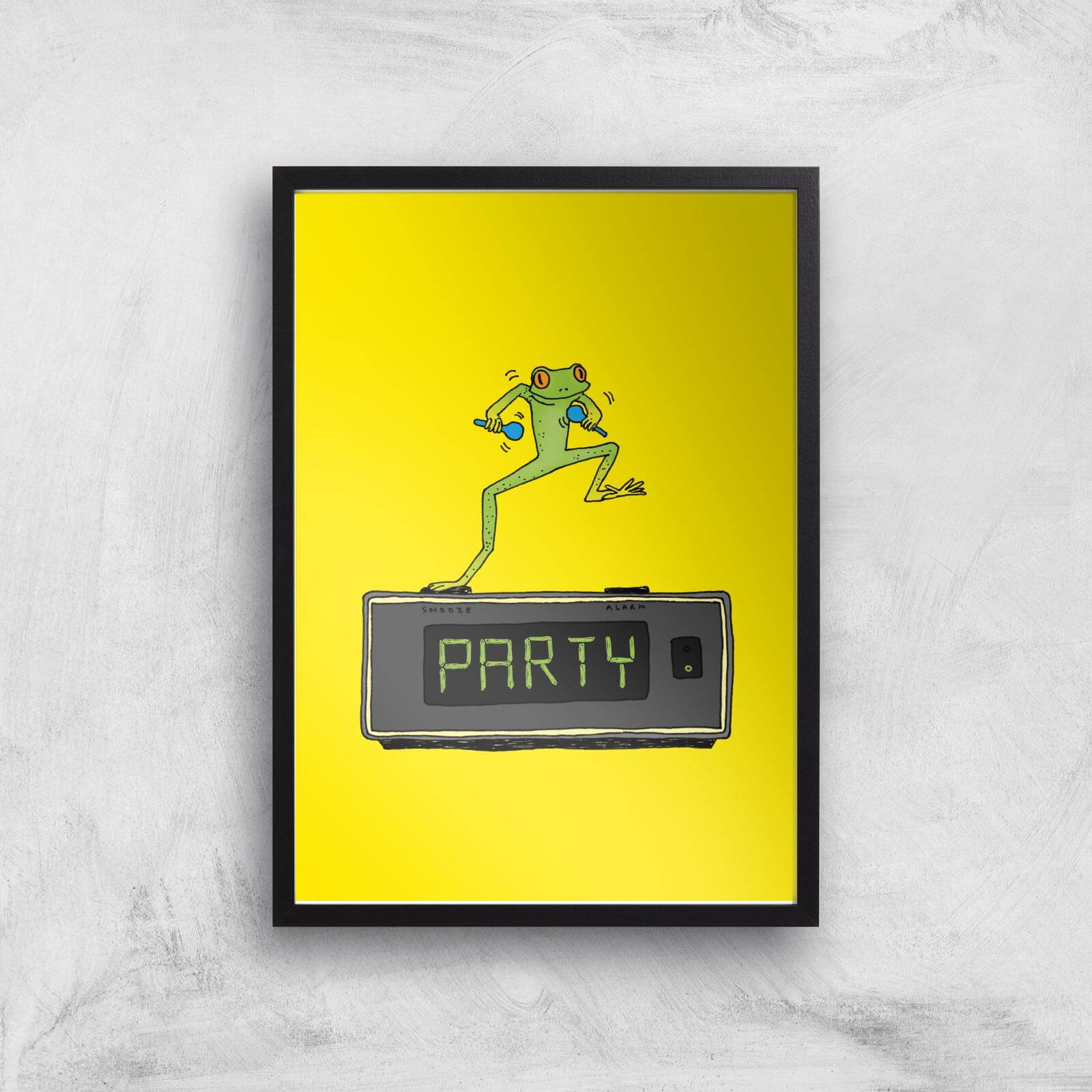 Party Frog Giclee Art Print - A2 - Black Frame