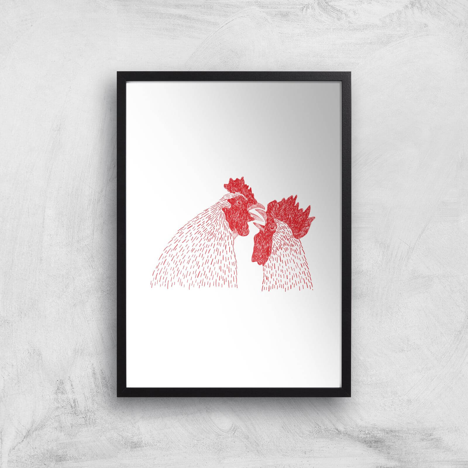 Cockerels Giclee Art Print - A2 - Black Frame