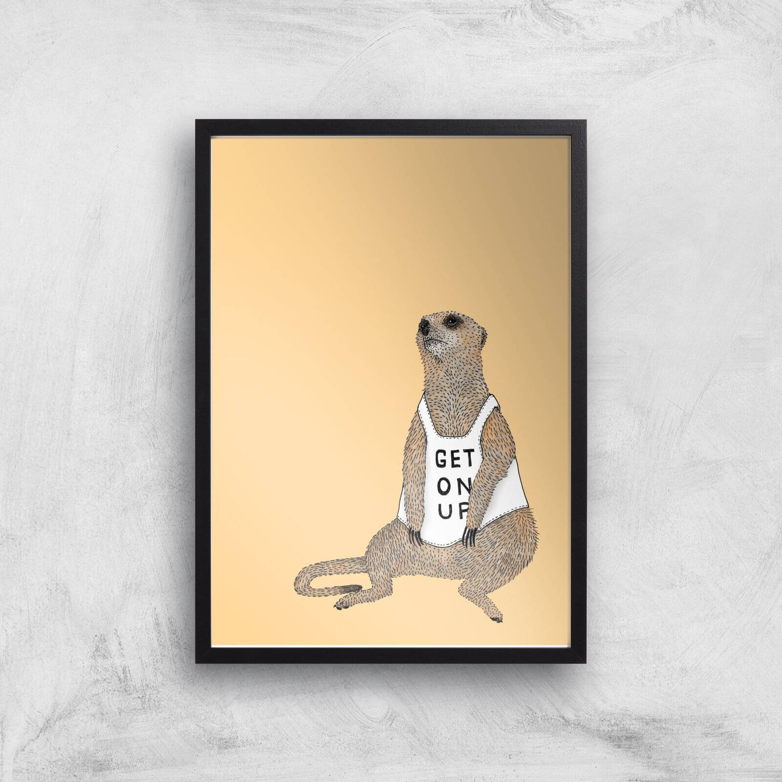 Mellow Meerkat Giclee Art Print - A3 - Black Frame