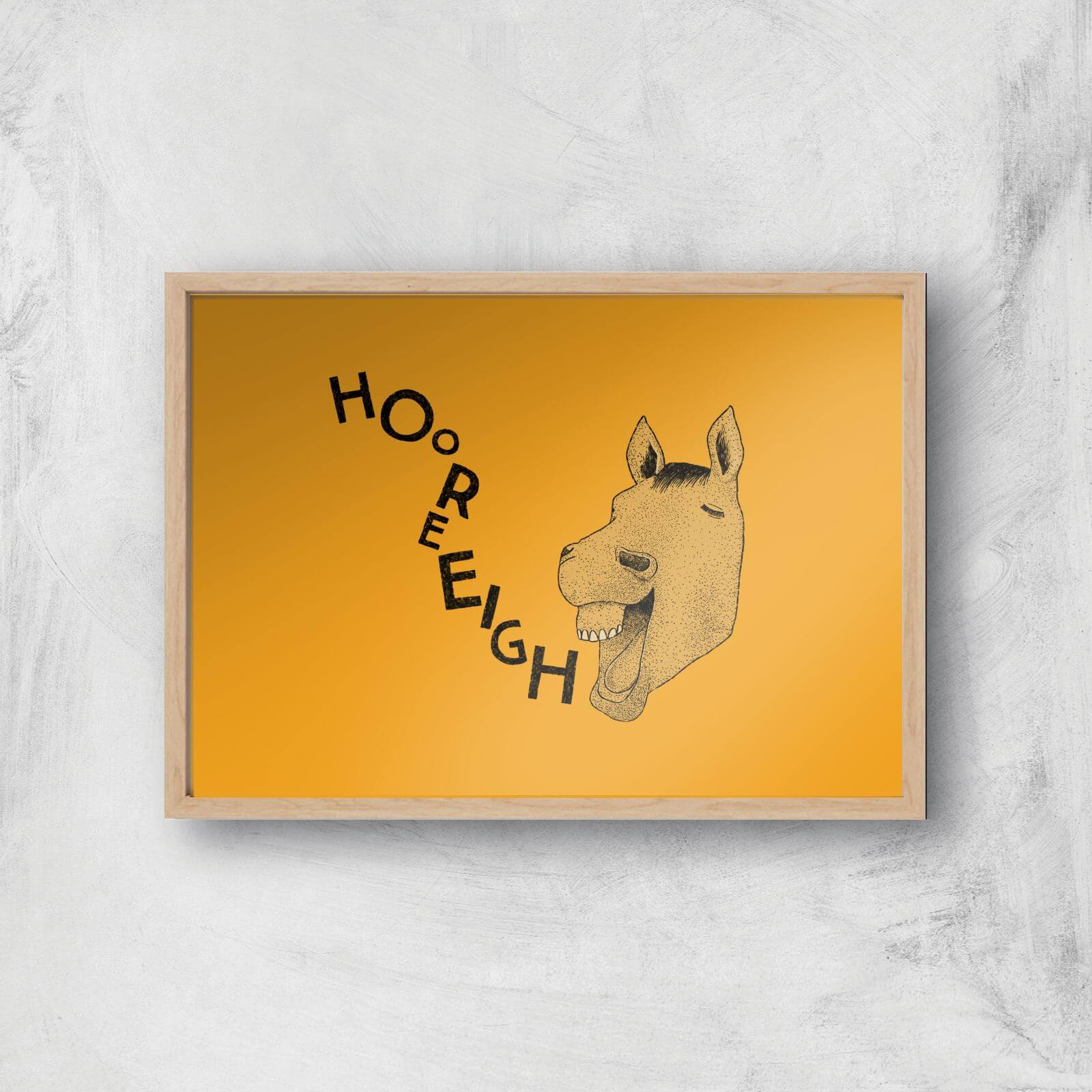 Hooray Horse Giclee Art Print - A3 - Wooden Frame